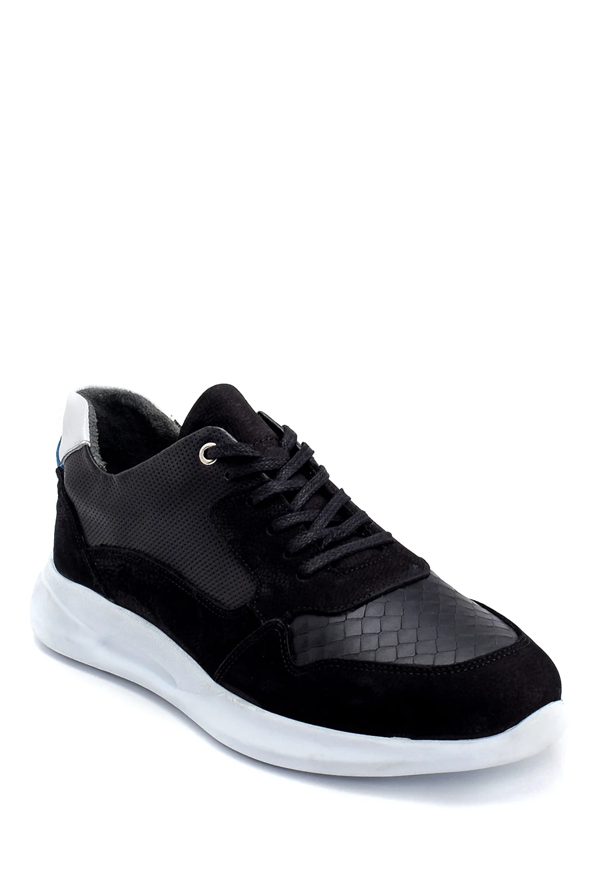 Erkek Süet Detaylı Deri Sneaker - Image 2