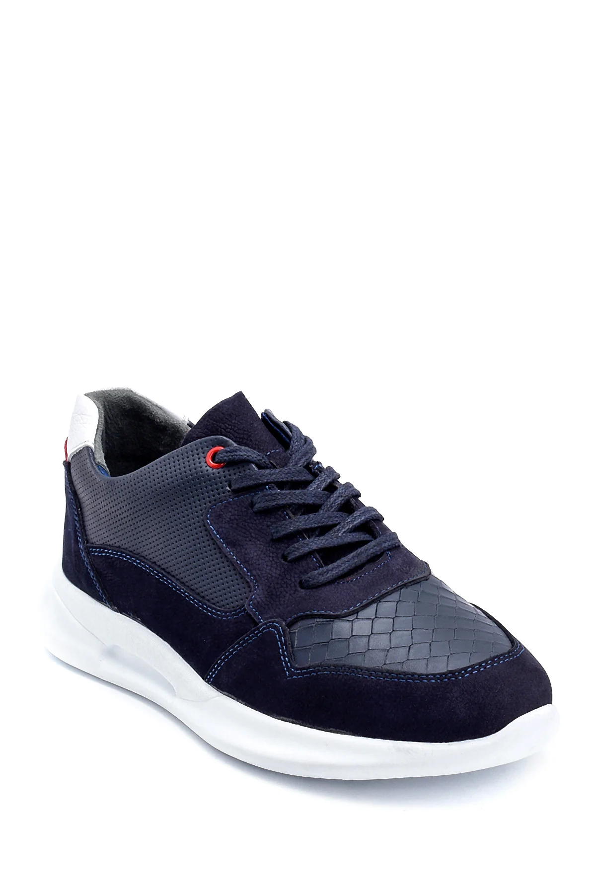 Erkek Süet Detaylı Deri Sneaker - Image 2