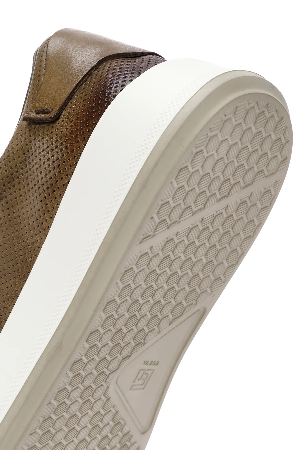 Erkek Taba Bağcıklı Deri Sneaker - Image 8