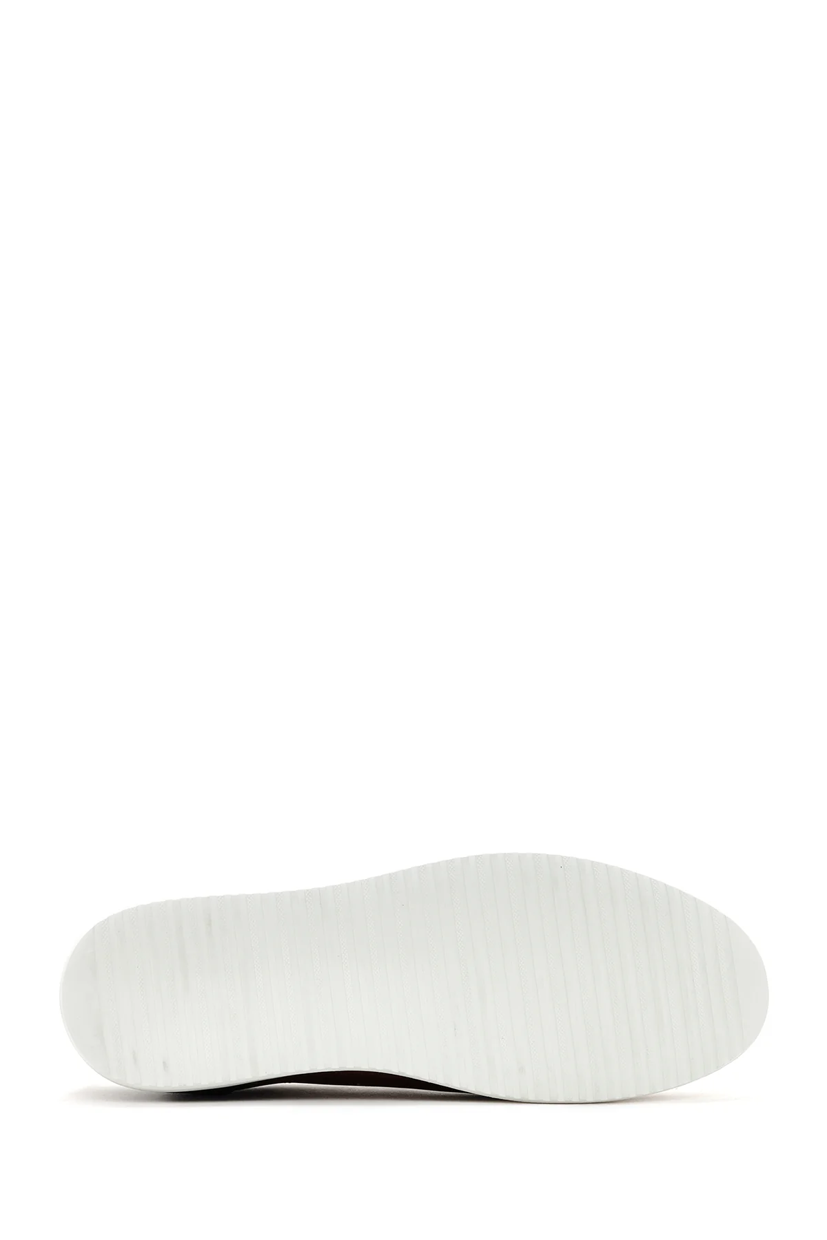 Erkek Taba Bağcıklı Deri Sneaker - Image 4