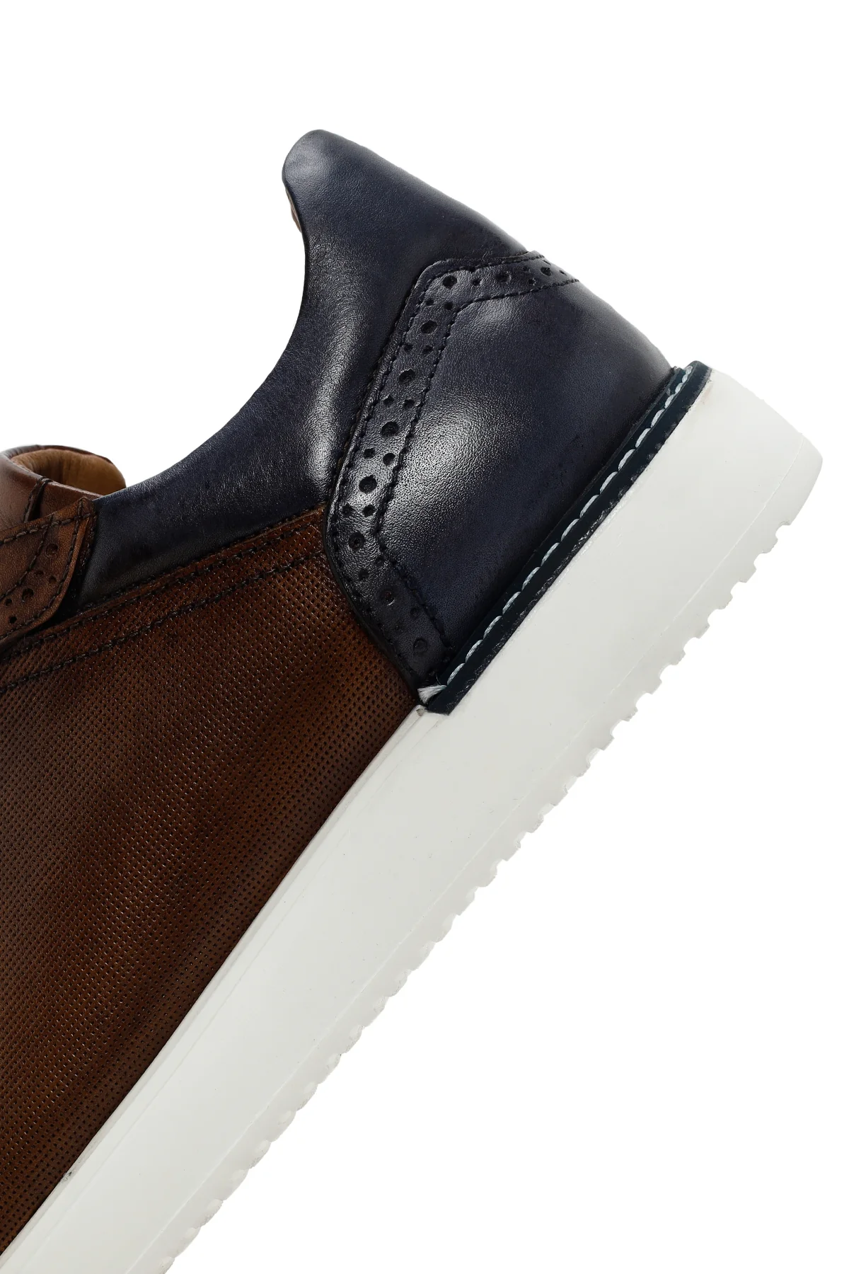 Erkek Taba Bağcıklı Deri Sneaker - Image 7