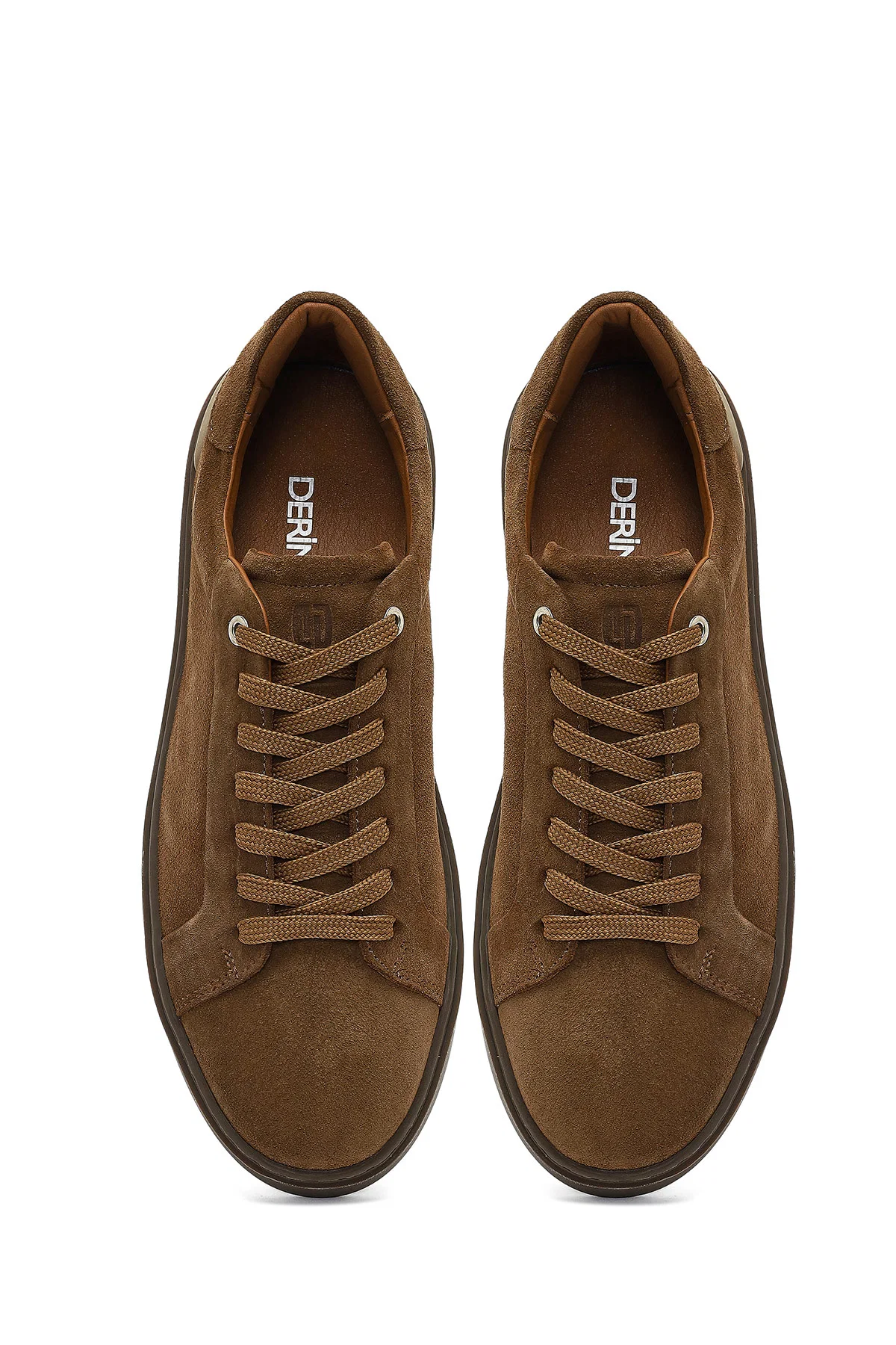Erkek Taba Bağcıklı Deri Sneaker - Image 7