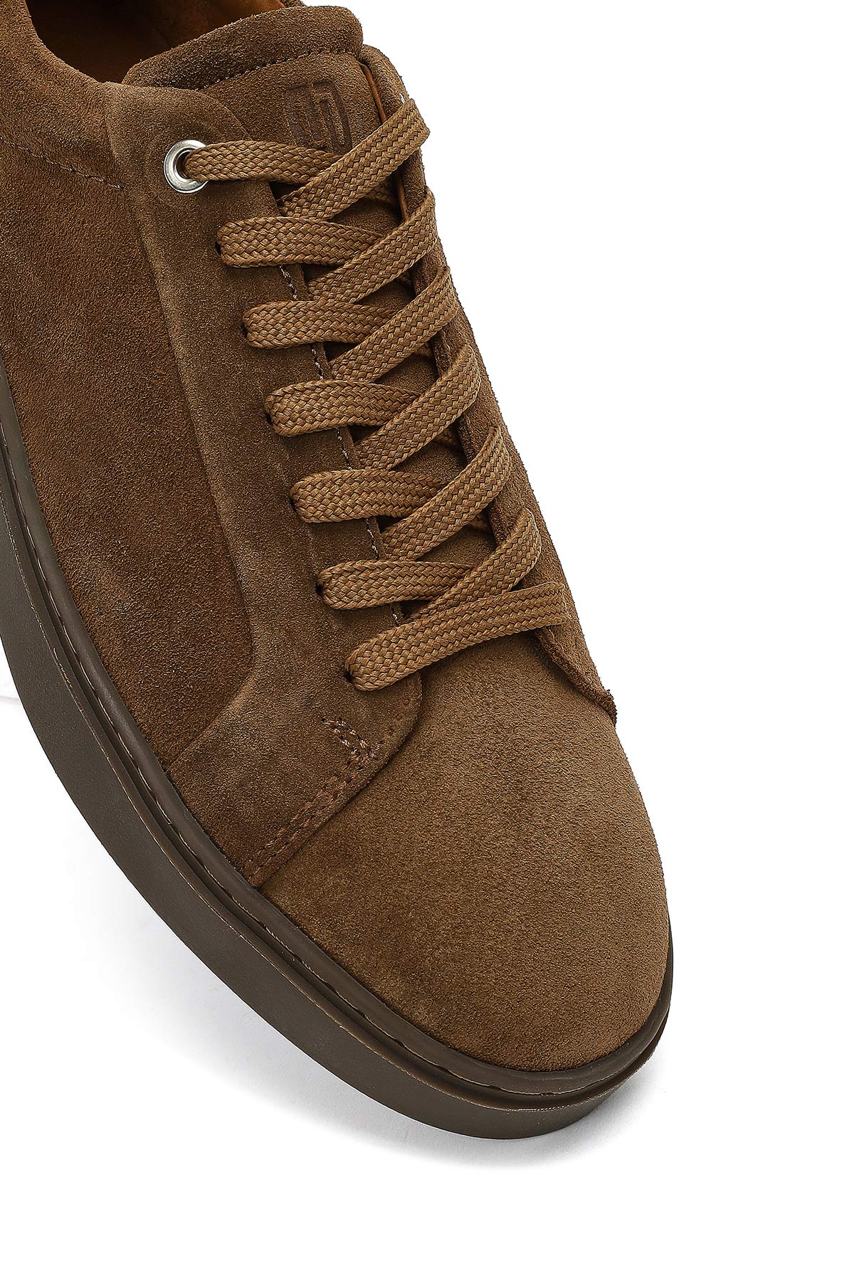 Erkek Taba Bağcıklı Deri Sneaker - Image 9