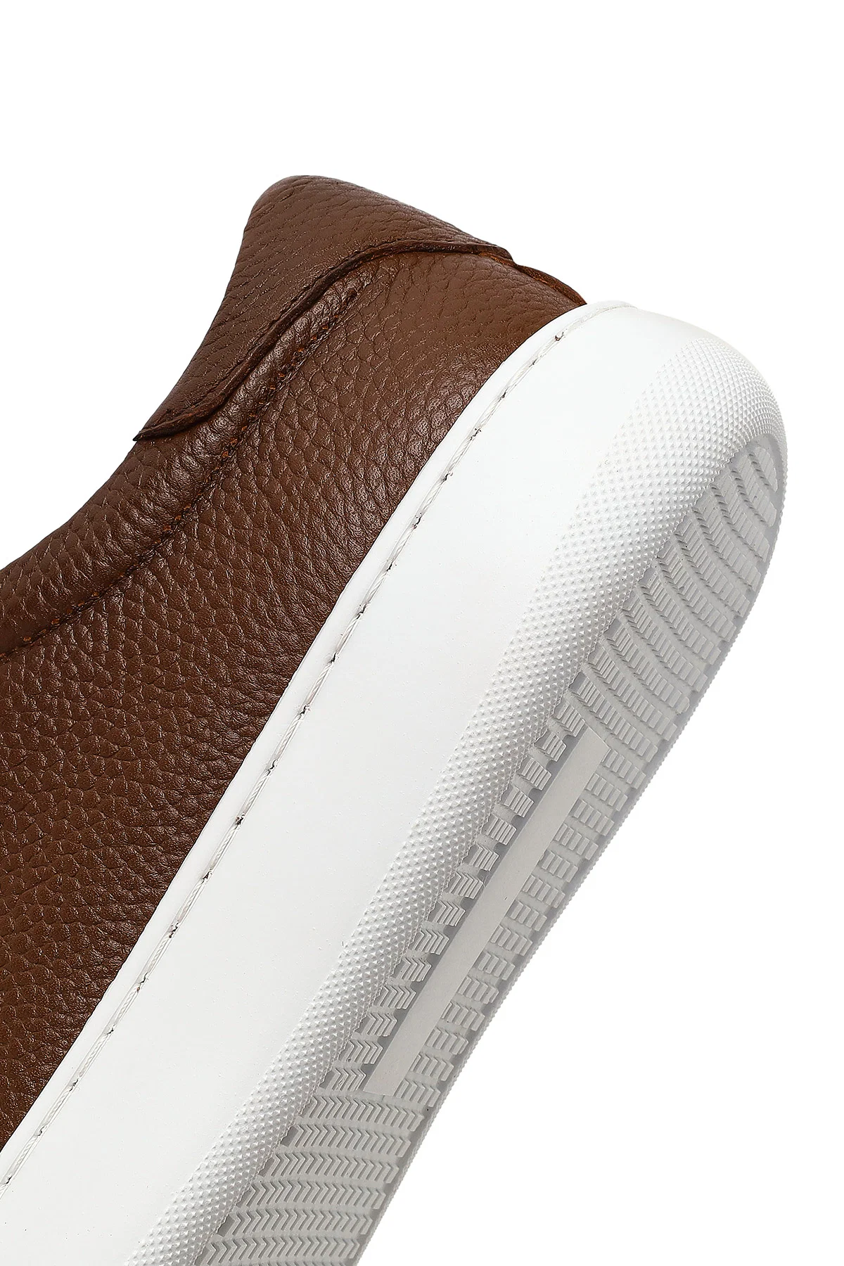 Erkek Taba Bağcıklı Kalın Tabanlı Deri Sneaker - Image 8