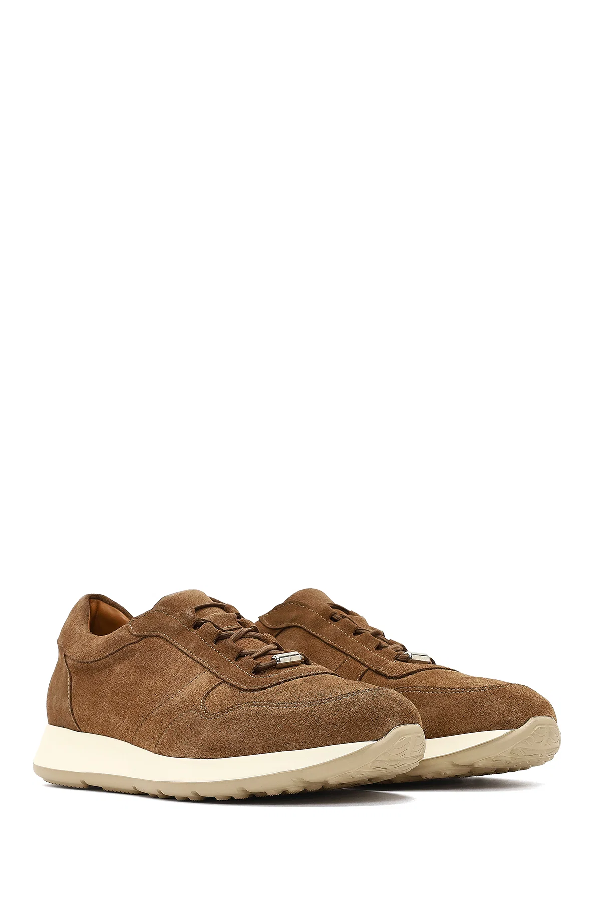 Erkek Taba Bağcıklı Süet Deri Sneaker - Image 3