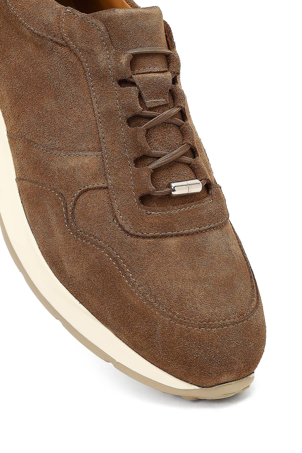 Erkek Taba Bağcıklı Süet Deri Sneaker - Image 8