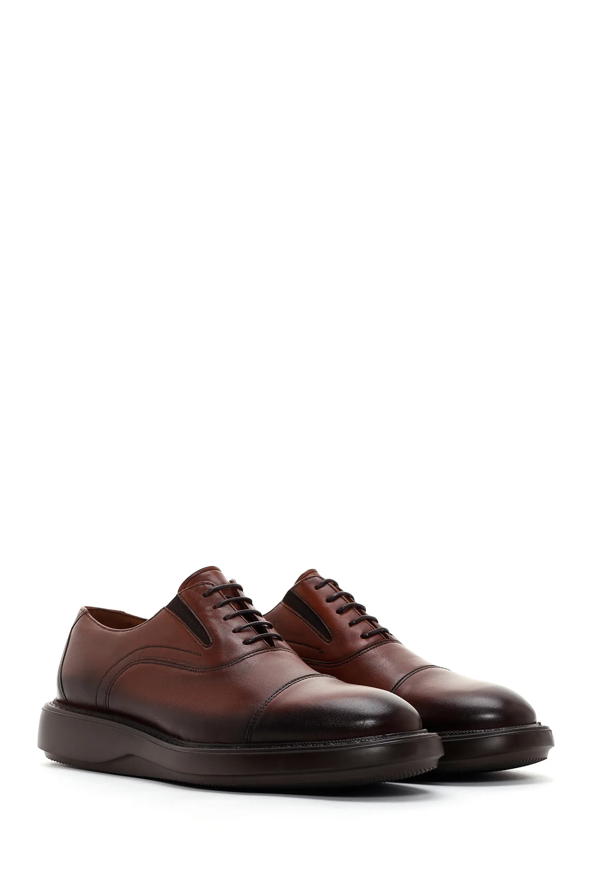 Erkek Taba Deri Casual Oxford Ayakkabı - Image 3