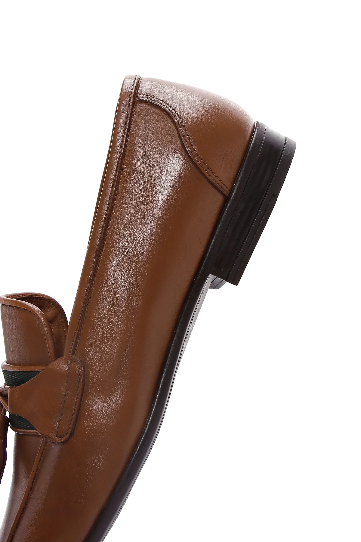 Erkek Taba Deri Püsküllü Klasik Loafer - Image 7