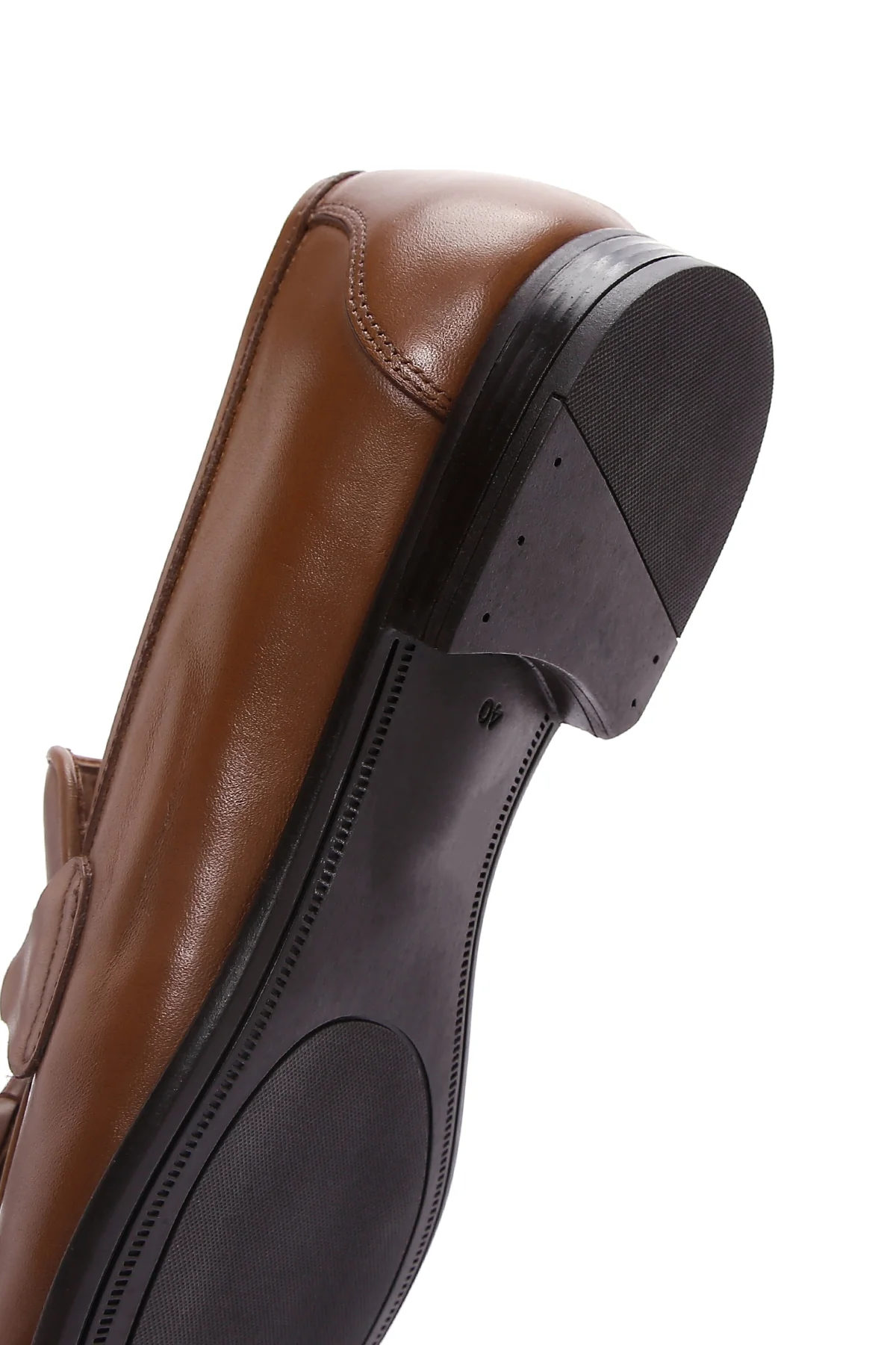 Erkek Taba Deri Püsküllü Klasik Loafer - Image 8