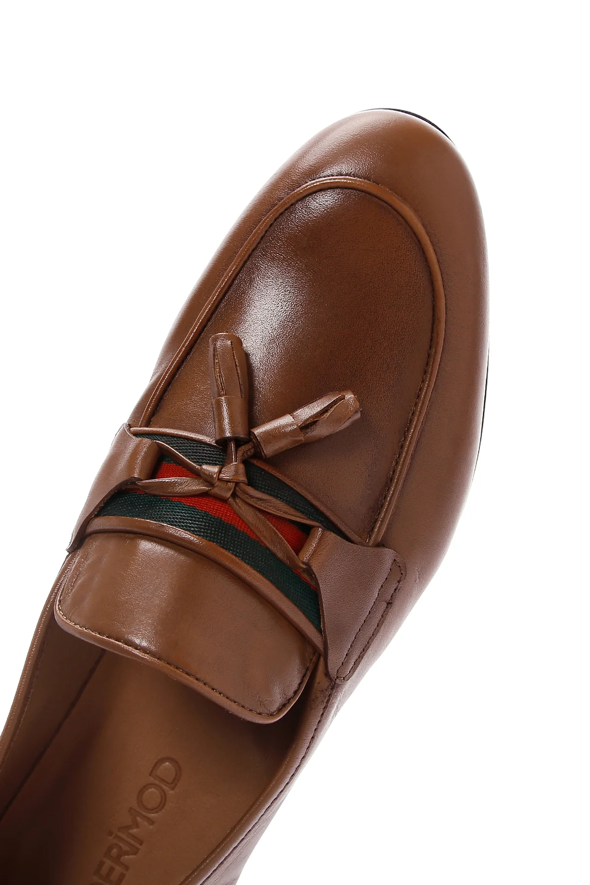 Erkek Taba Deri Püsküllü Klasik Loafer - Image 9