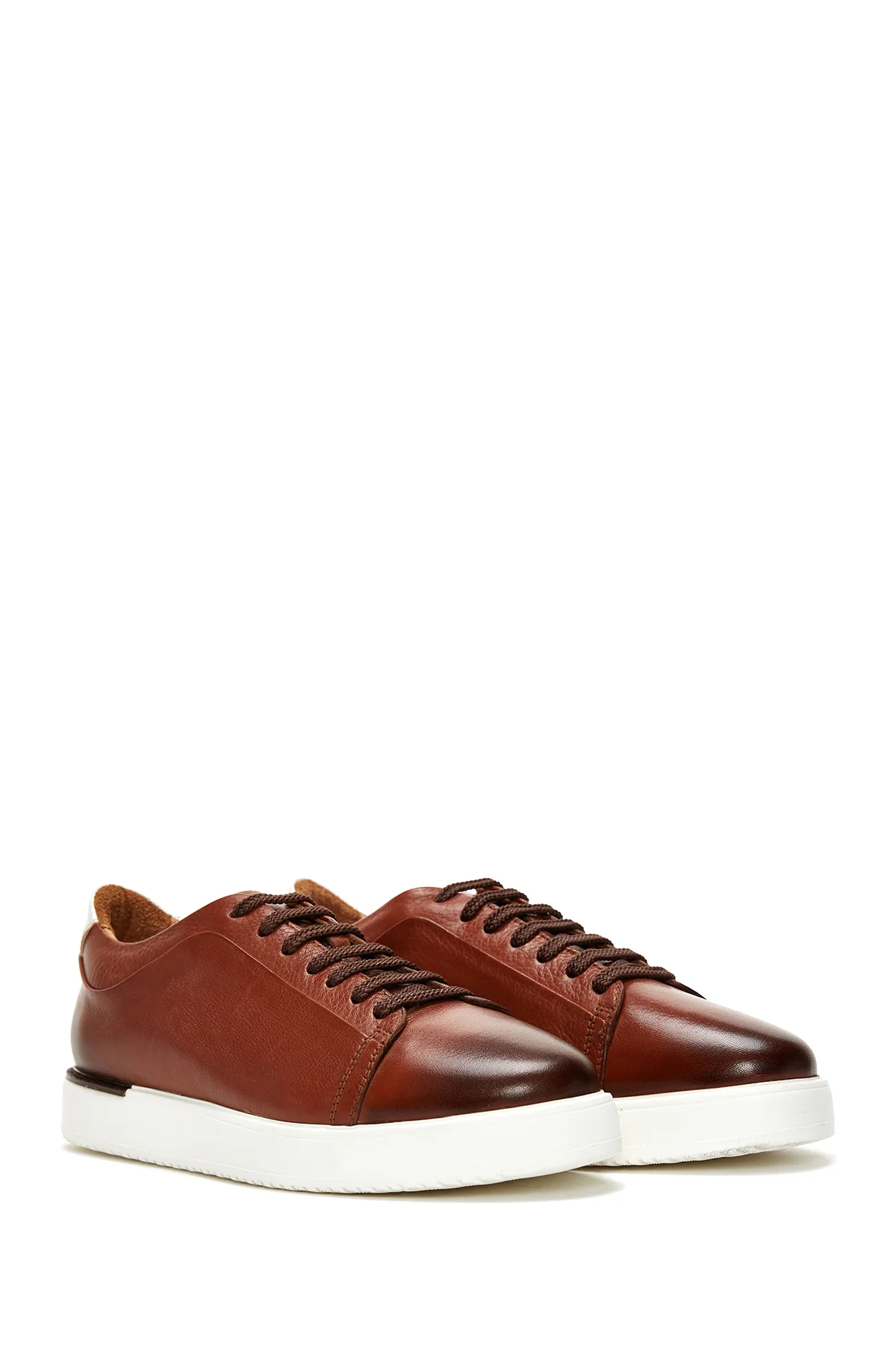 Erkek Taba Deri Sneaker - Image 3