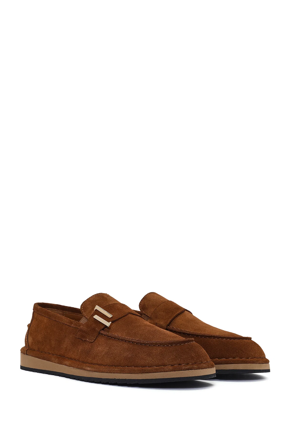 Erkek Taba Süet Deri Casual Loafer - Image 3