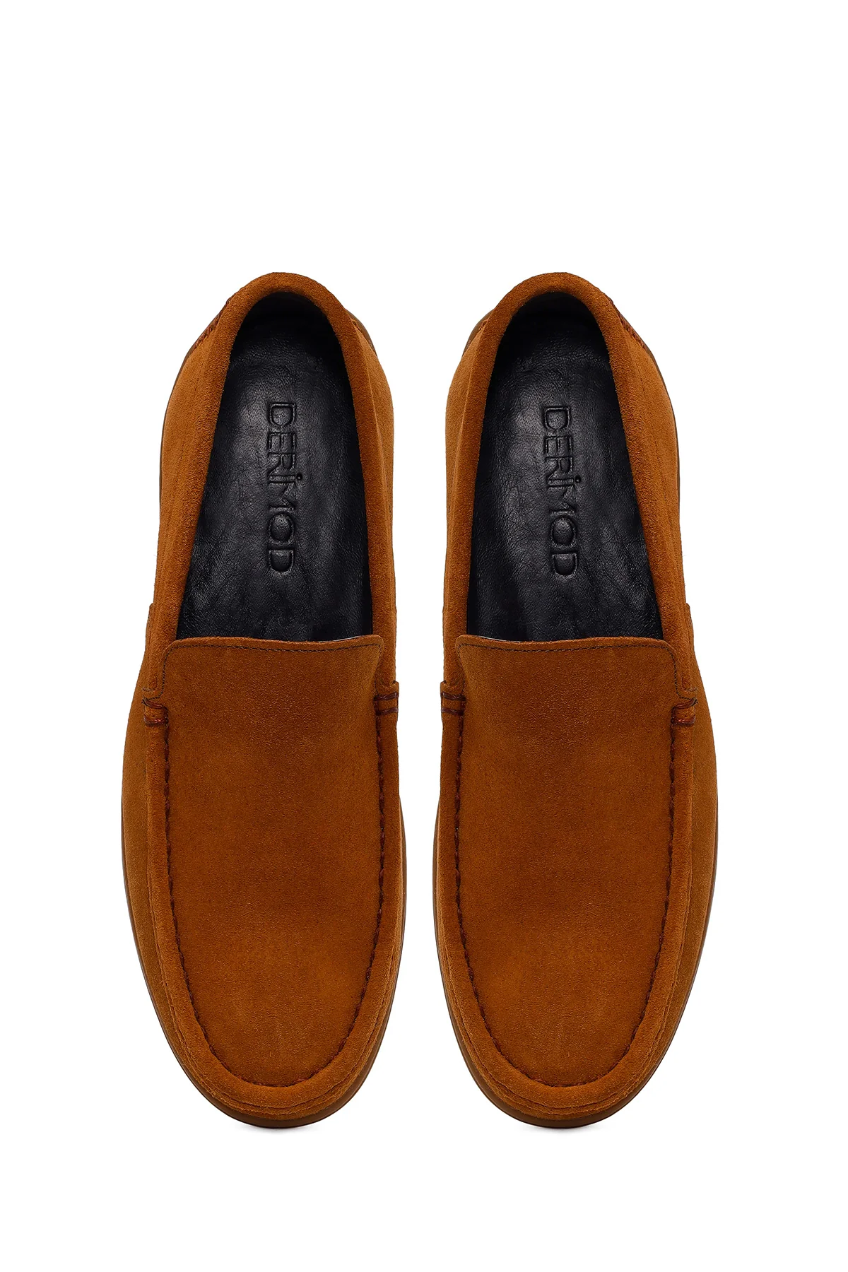 Erkek Taba Süet Deri Casual Loafer - Image 4