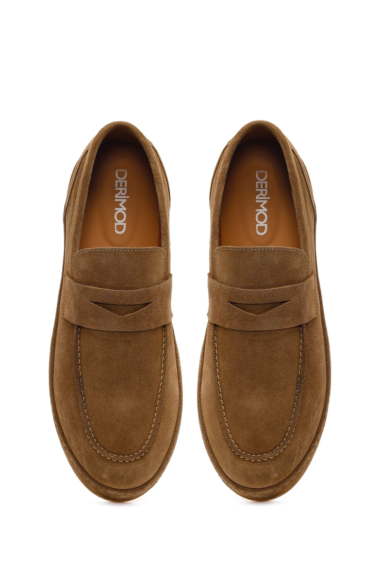 Erkek Taba Süet Deri Loafer - Image 4