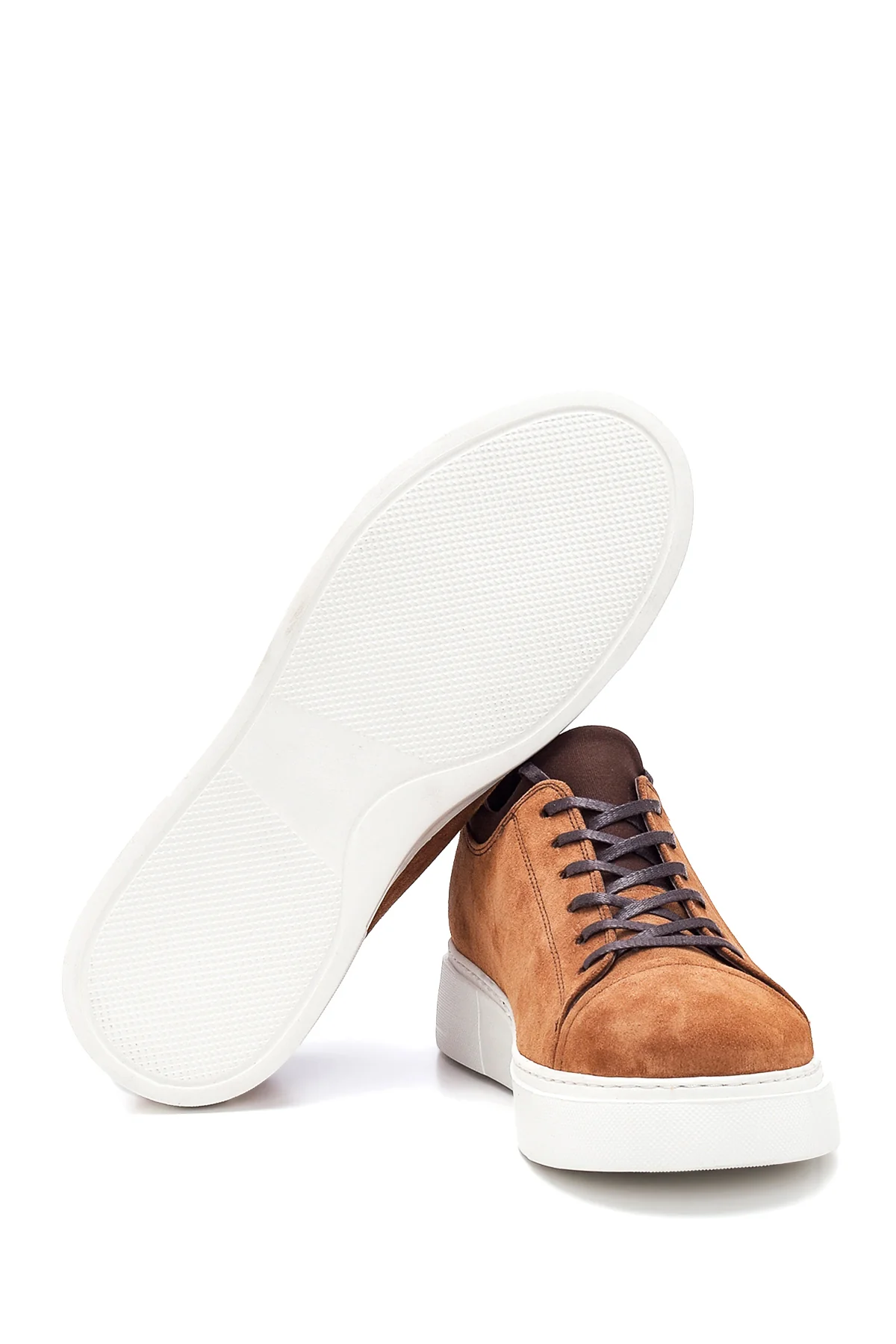 Erkek Taba Süet Deri Sneaker - Image 4
