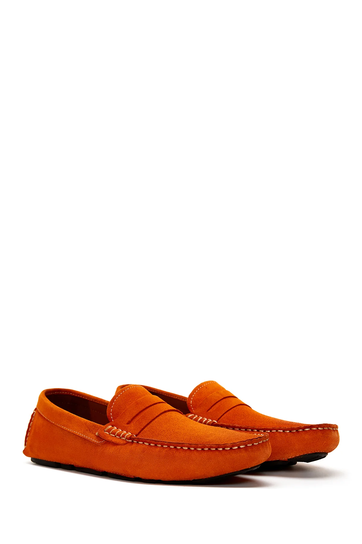 Erkek Turuncu Süet Deri Loafer - Image 3