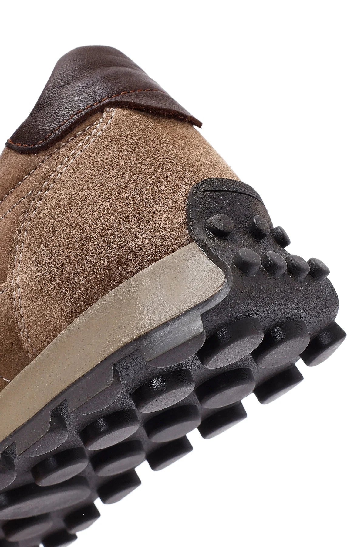Erkek Vizon Bağcıklı Deri Sneaker - Image 8