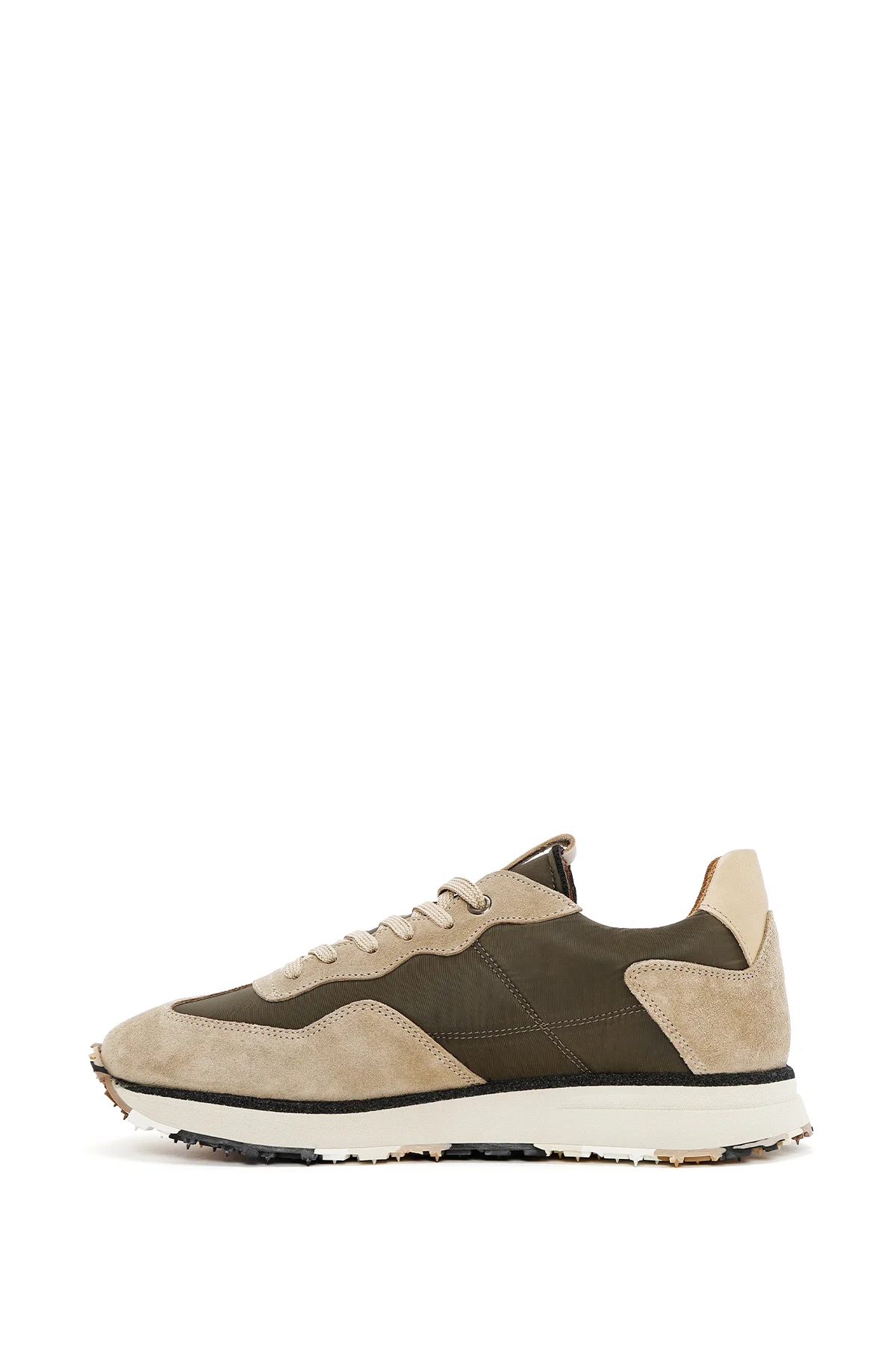 Erkek Vizon Bağcıklı Deri Sneaker - Image 2