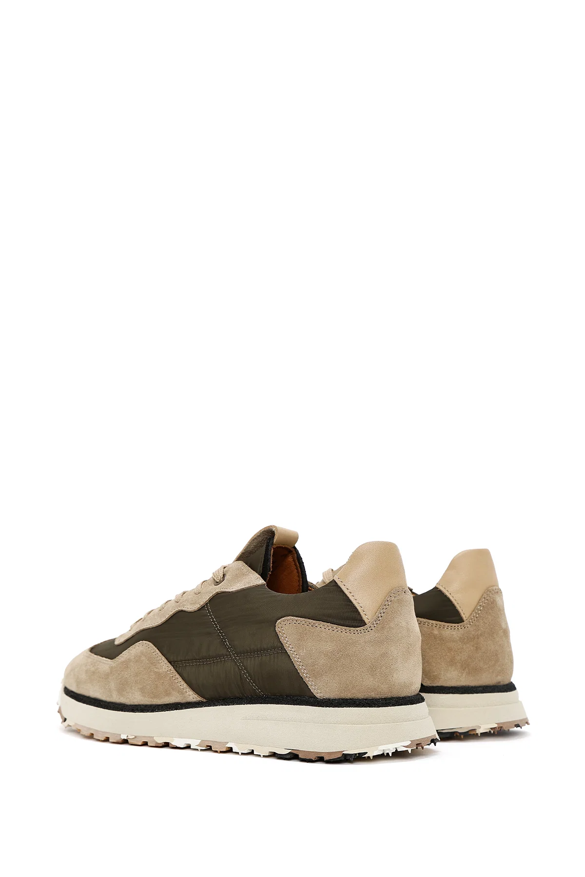 Erkek Vizon Bağcıklı Deri Sneaker - Image 5