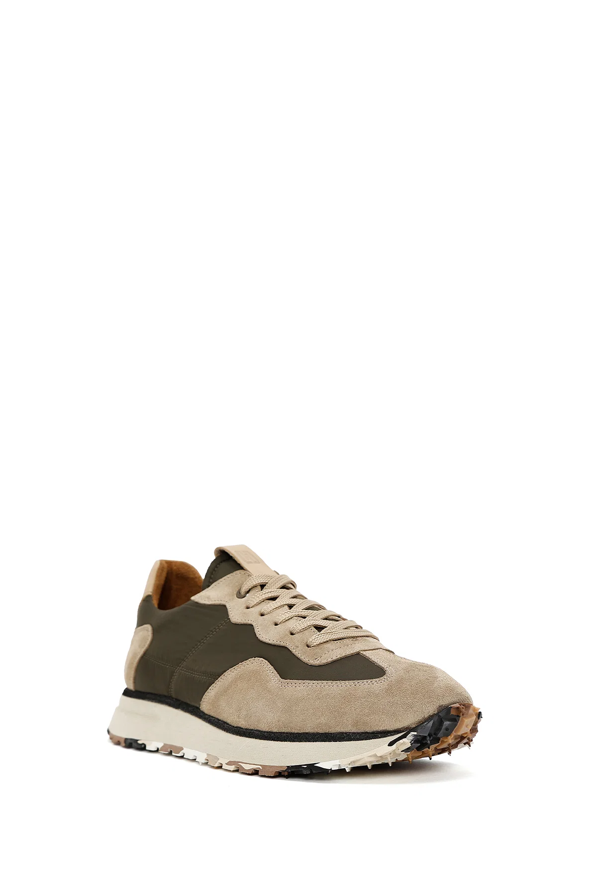 Erkek Vizon Bağcıklı Deri Sneaker - Image 6