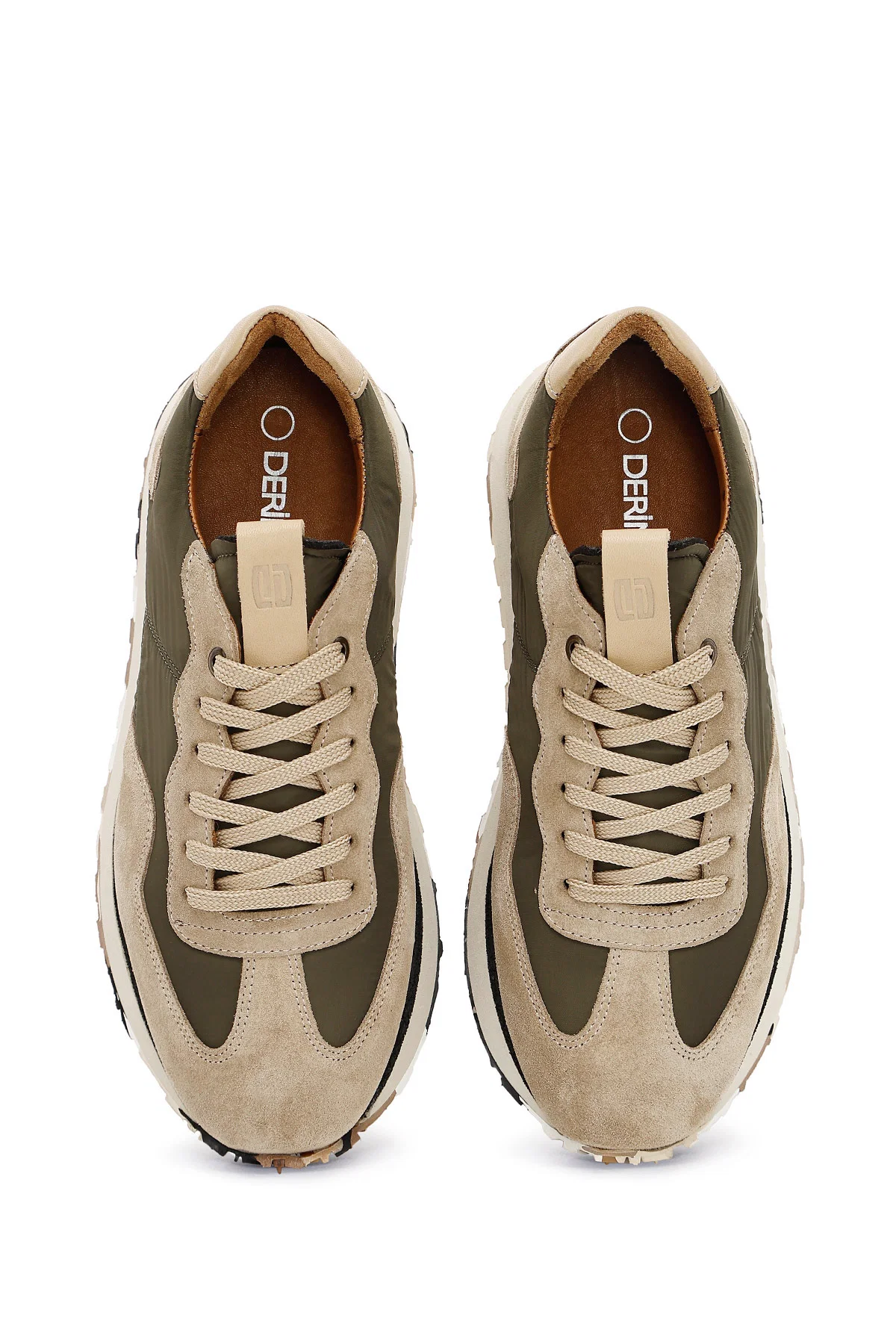 Erkek Vizon Bağcıklı Deri Sneaker - Image 7