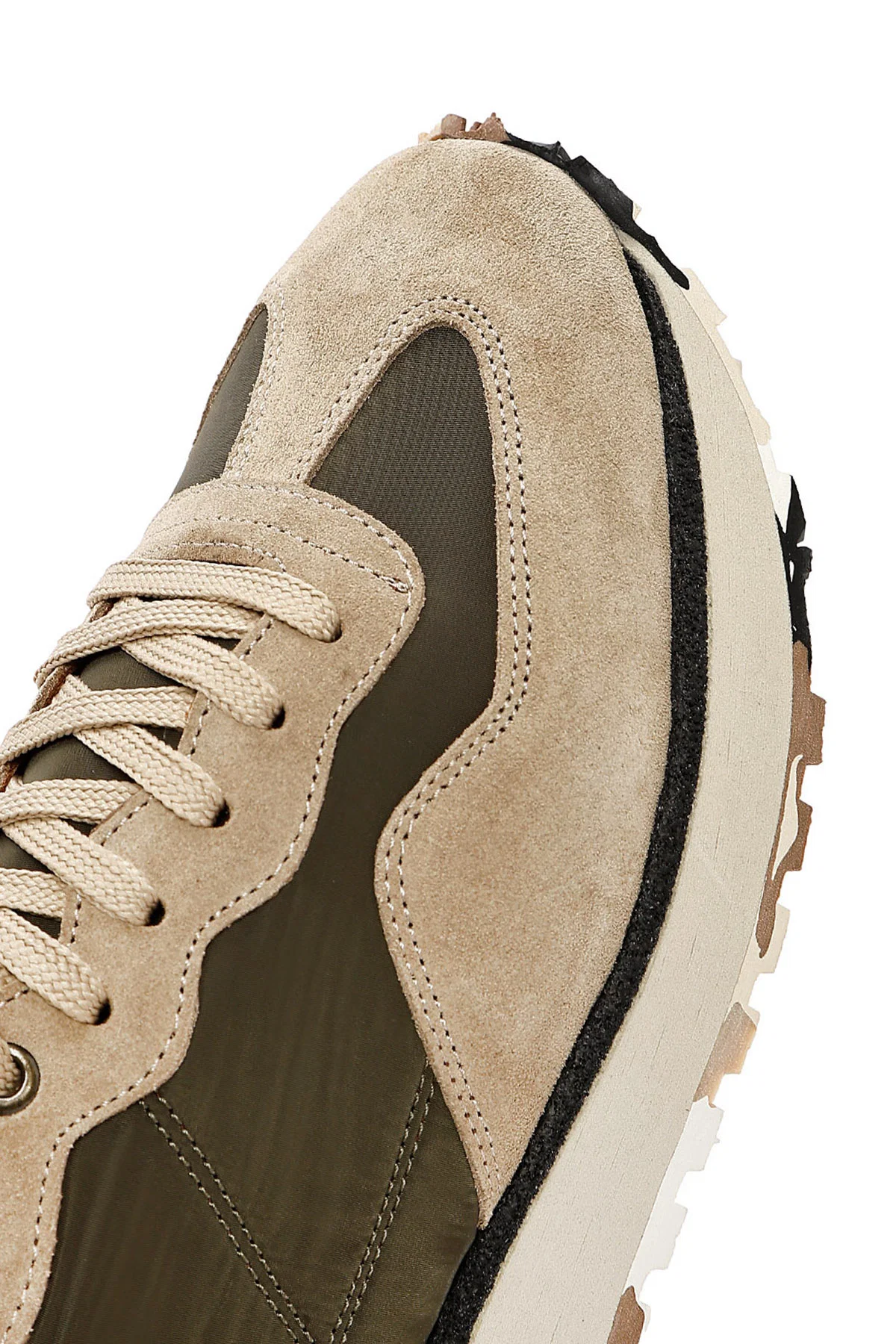 Erkek Vizon Bağcıklı Deri Sneaker - Image 8