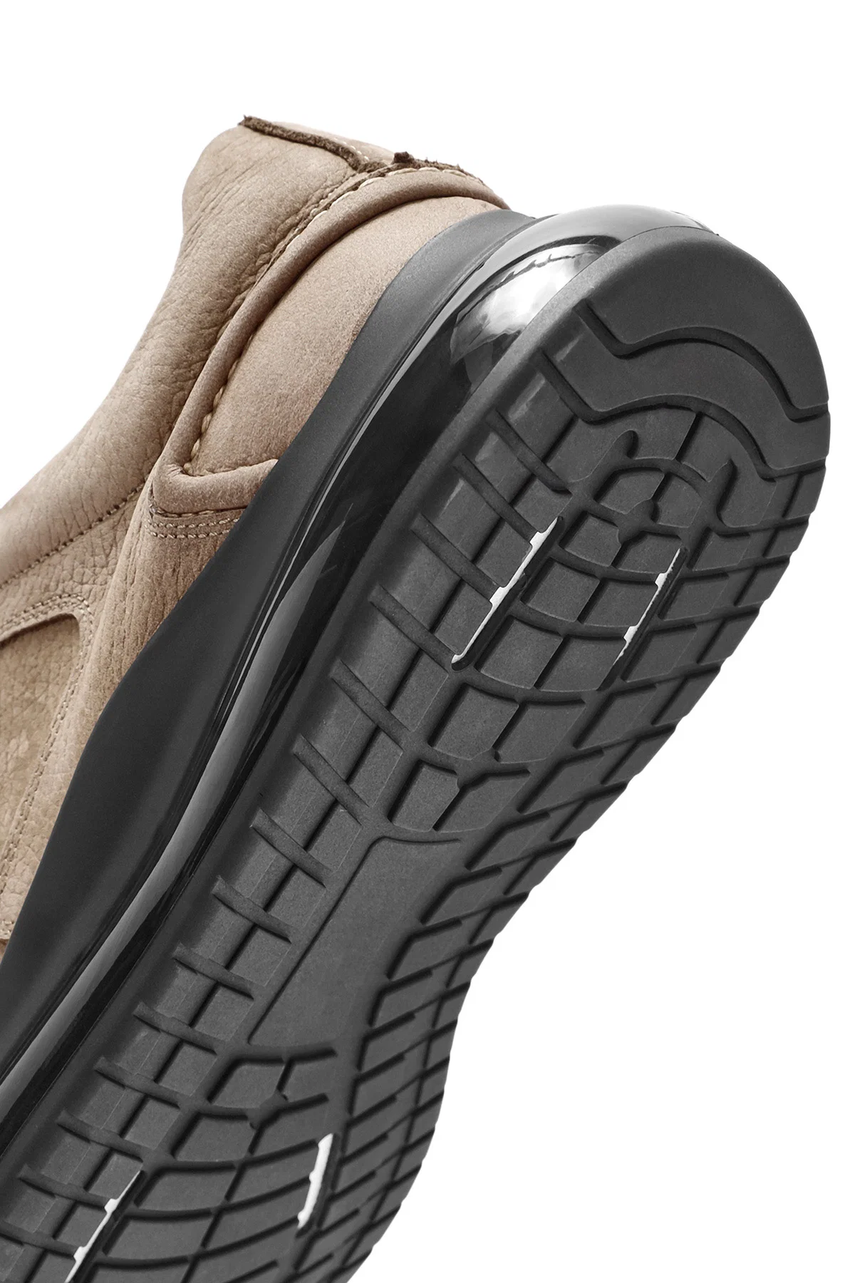Erkek Vizon Bağcıklı Kalın Tabanlı Nubuk Deri Sneaker - Image 8