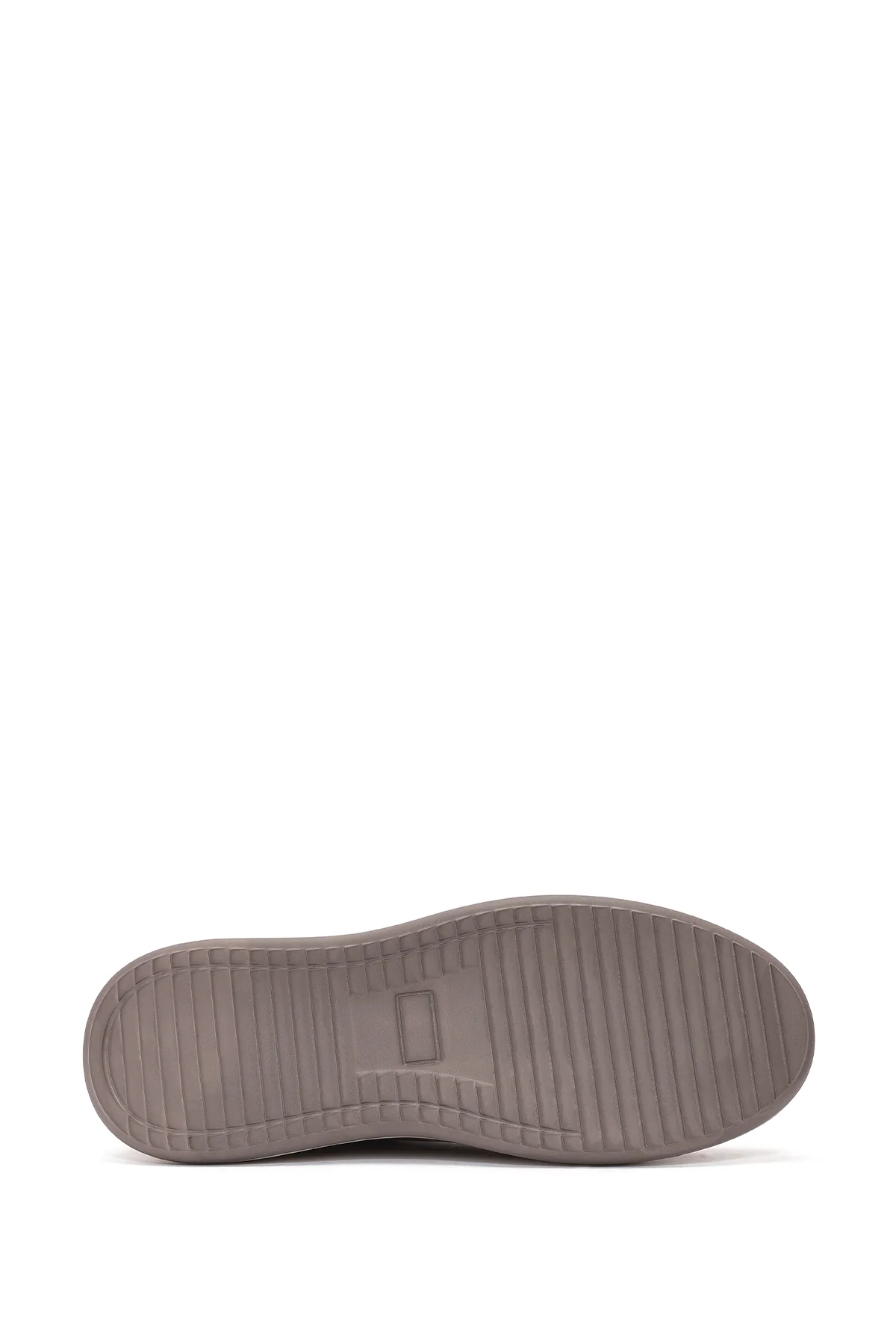 Erkek Vizon Bağcıklı Kalın Tabanlı Nubuk Deri Sneaker - Image 5