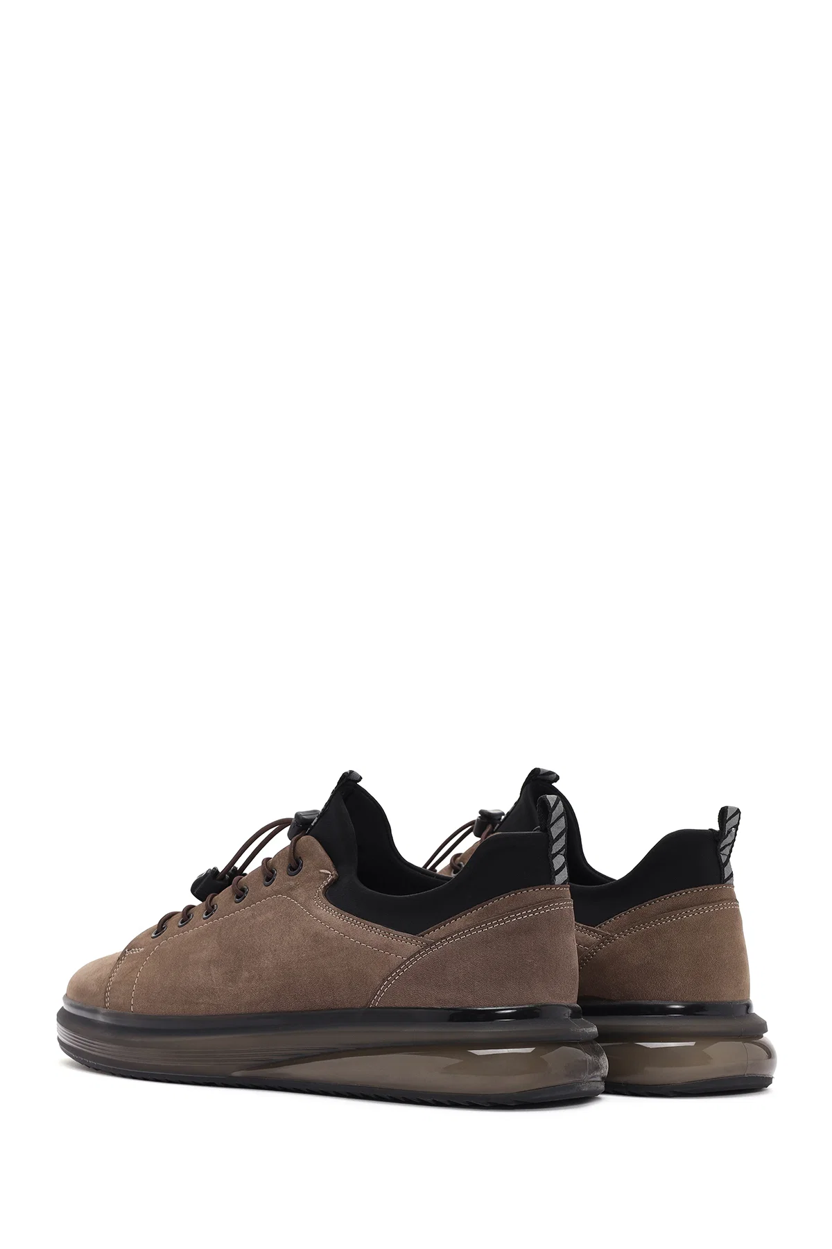Erkek Vizon Bağcıklı Kalın Tabanlı Süet Deri Casual Sneaker - Image 5