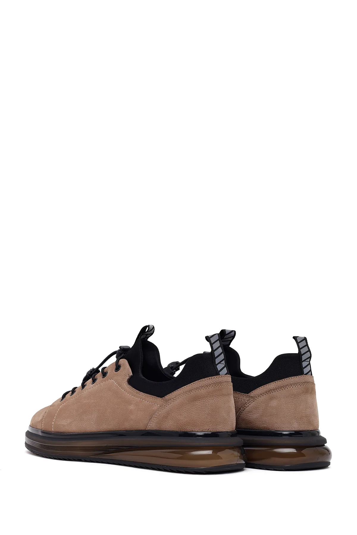 Erkek Vizon Bağcıklı Kalın Tabanlı Süet Deri Casual Sneaker - Image 6