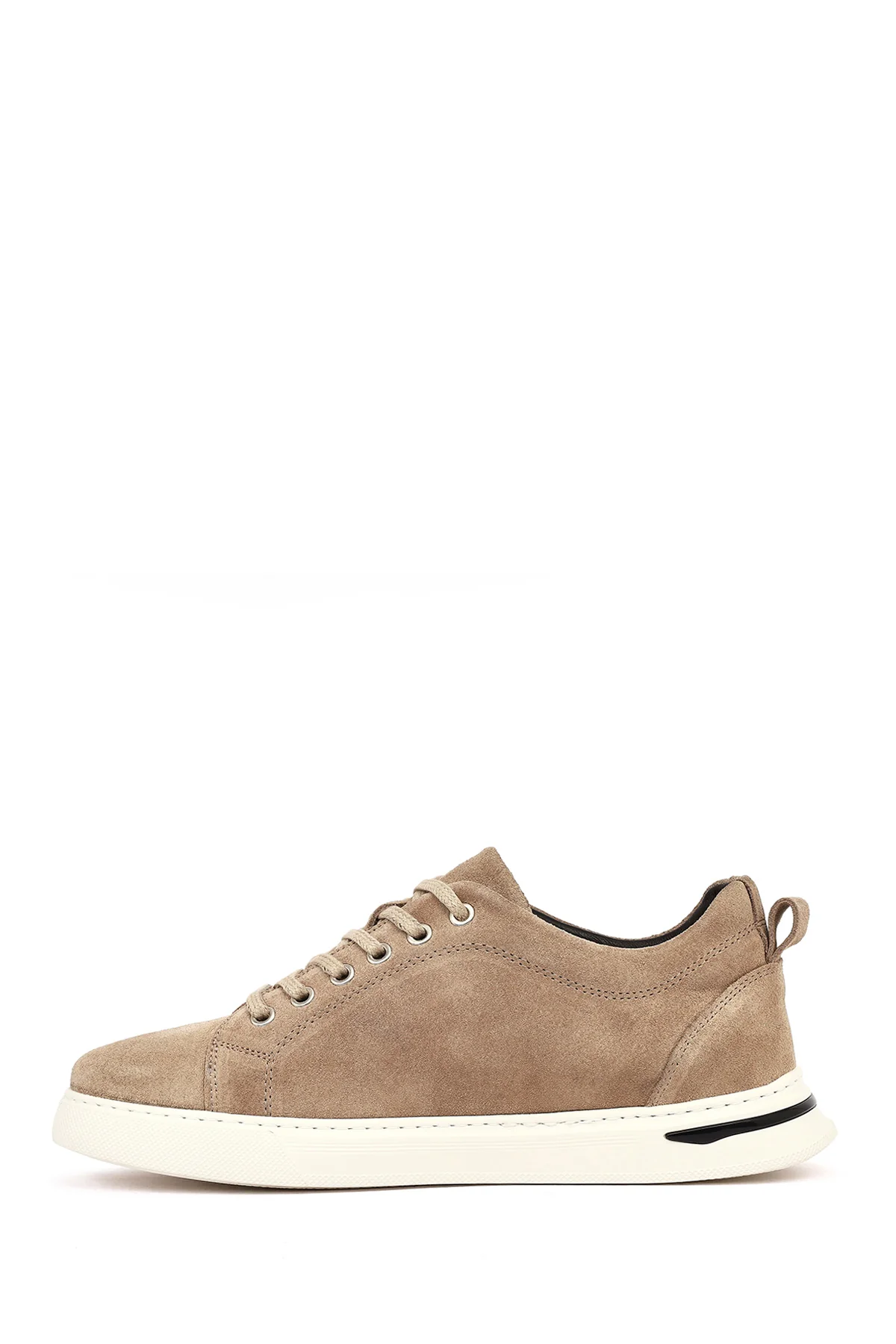 Erkek Vizon Bağcıklı Kalın Tabanlı Süet Deri Casual Sneaker - Image 3