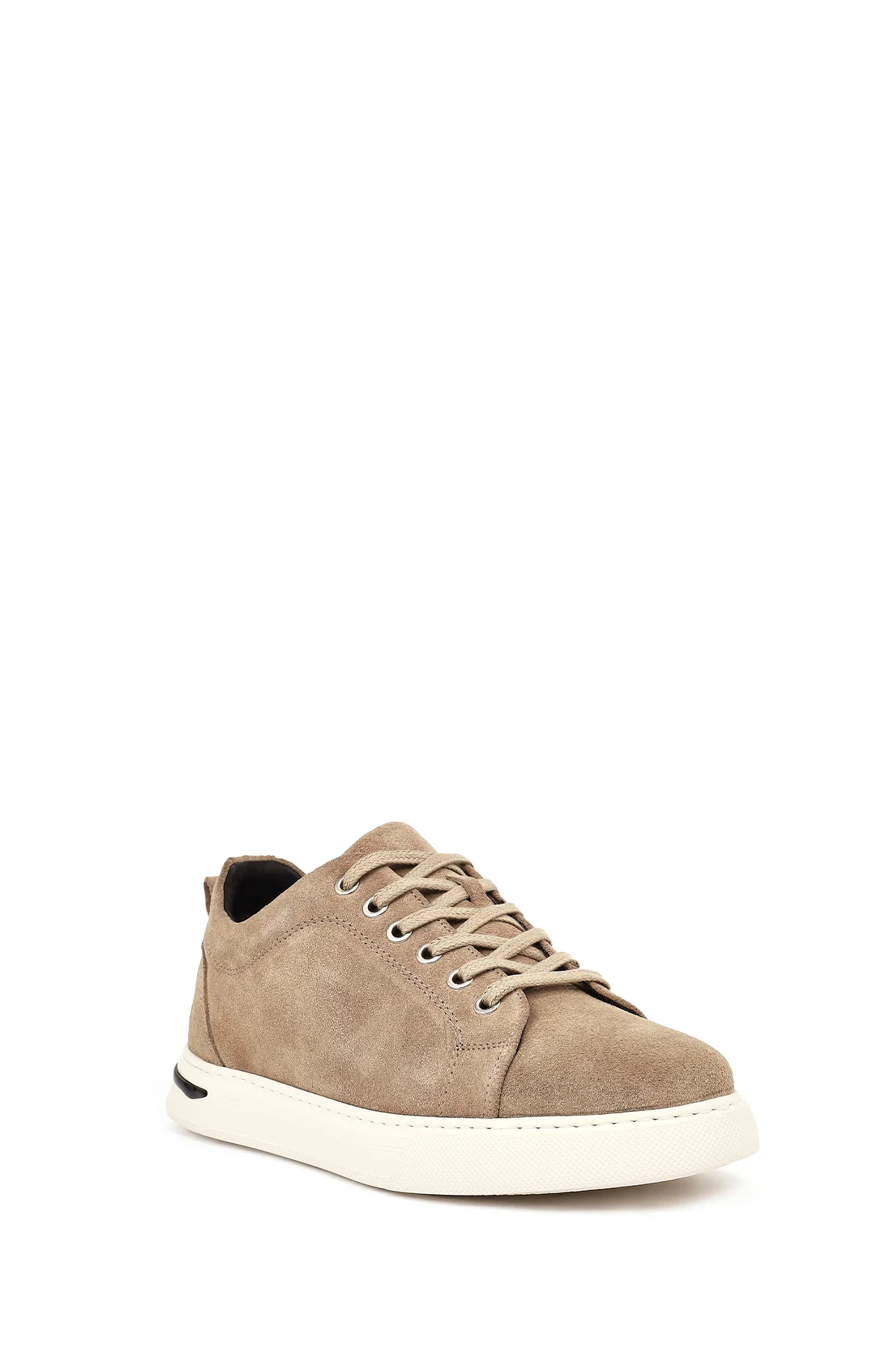 Erkek Vizon Bağcıklı Kalın Tabanlı Süet Deri Casual Sneaker - Image 7