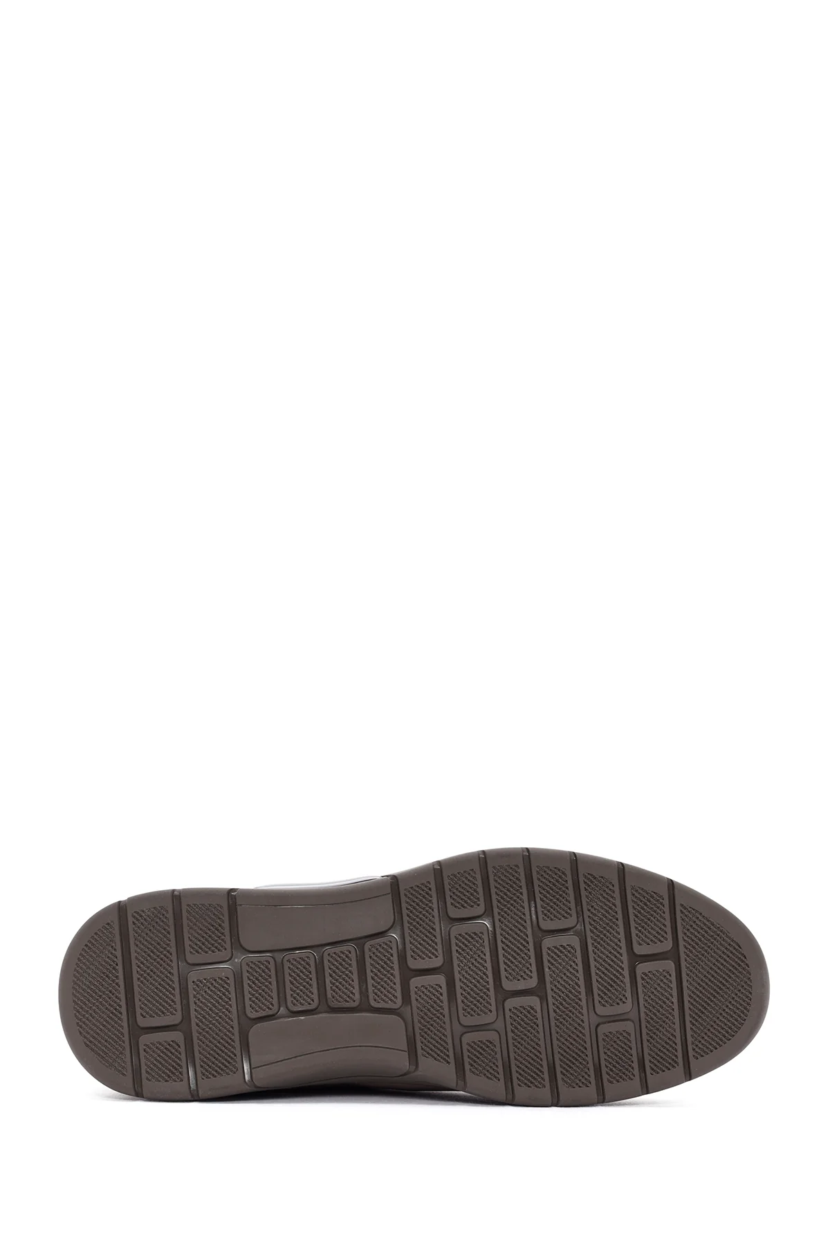 Erkek Vizon Bağcıklı Nubuk Deri Casual Sneaker - Image 4