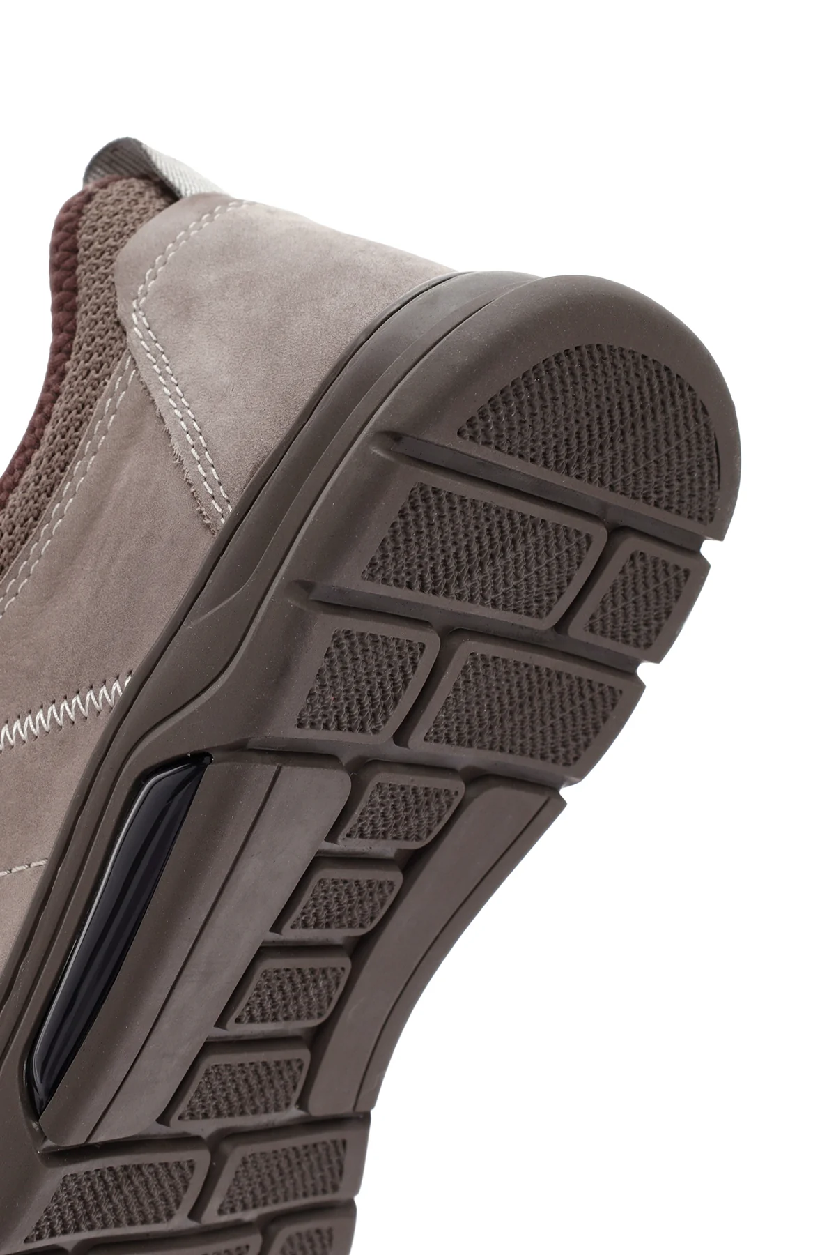 Erkek Vizon Bağcıklı Nubuk Deri Casual Sneaker - Image 9