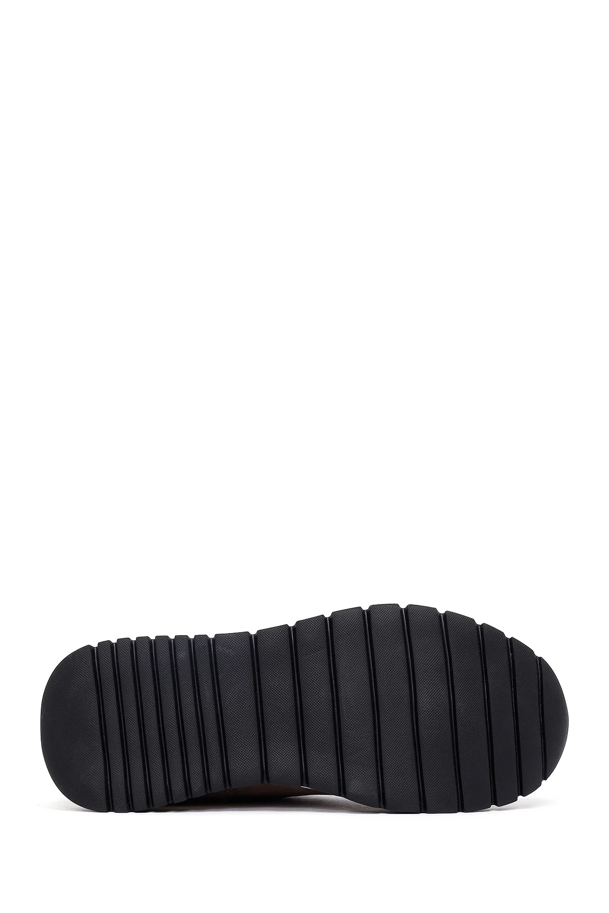 Erkek Vizon Bağcıklı Nubuk Deri Casual Sneaker - Image 4