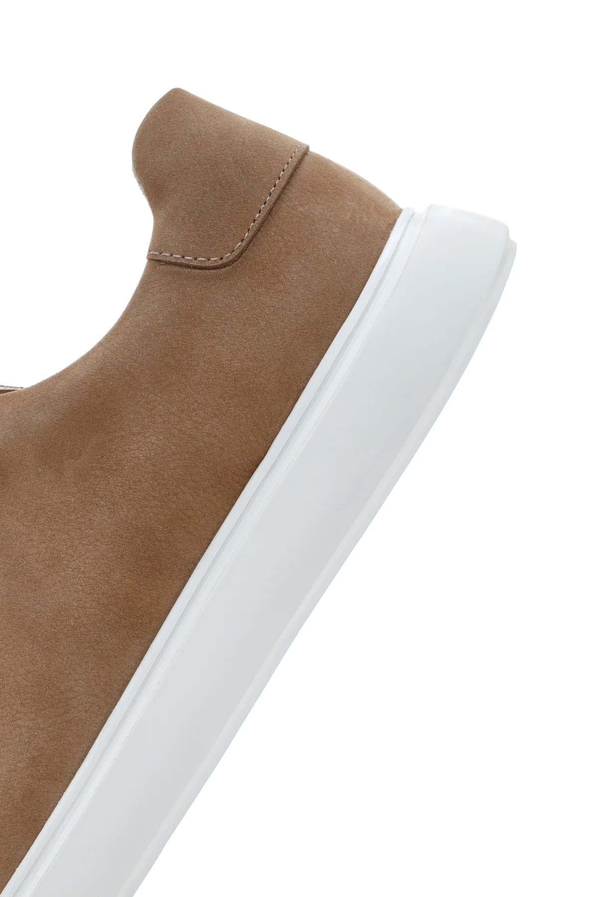 Erkek Vizon Bağcıklı Nubuk Deri Sneaker - Image 7