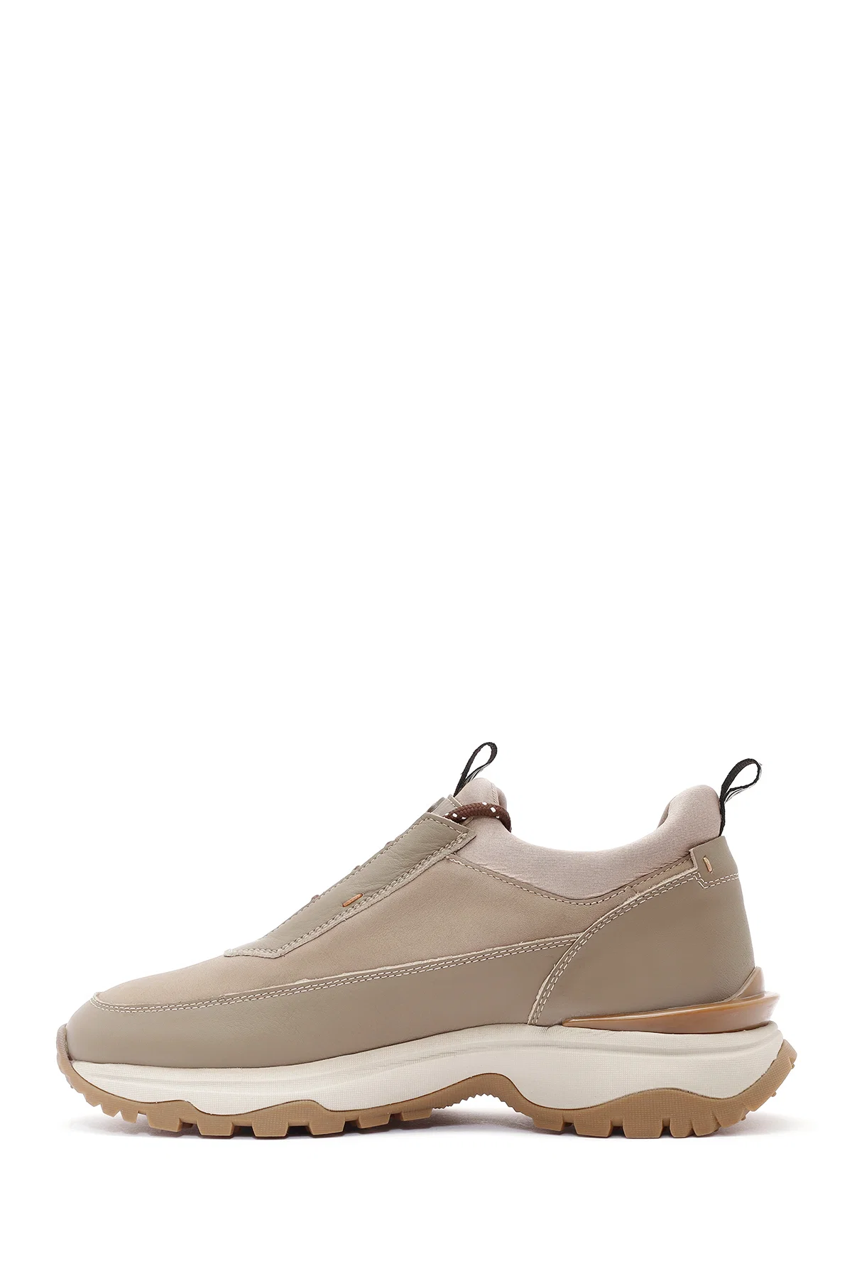 Erkek Vizon Bağcıklı Nubuk Deri Sneaker - Image 2