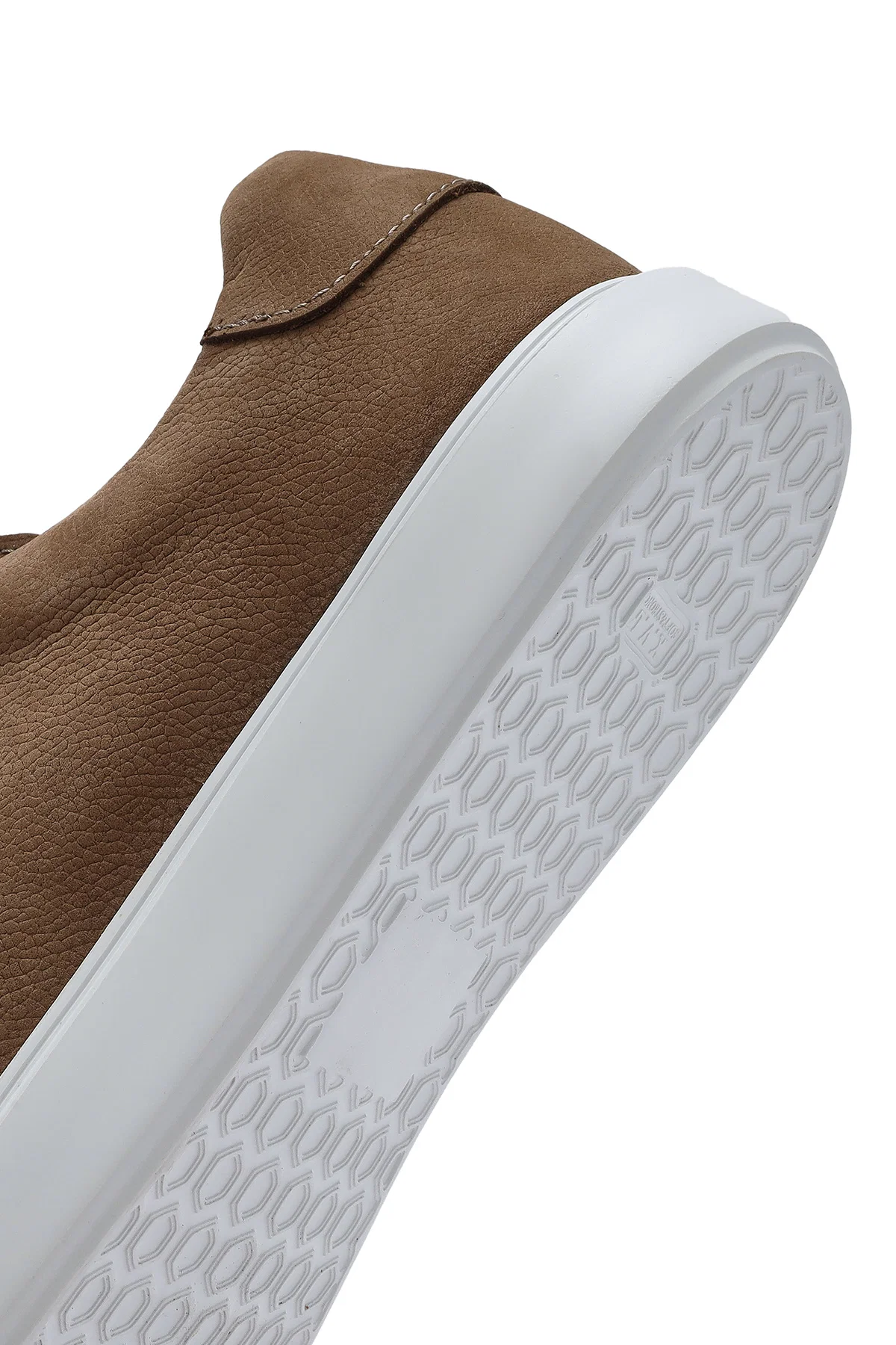 Erkek Vizon Bağcıklı Nubuk Deri Sneaker - Image 8