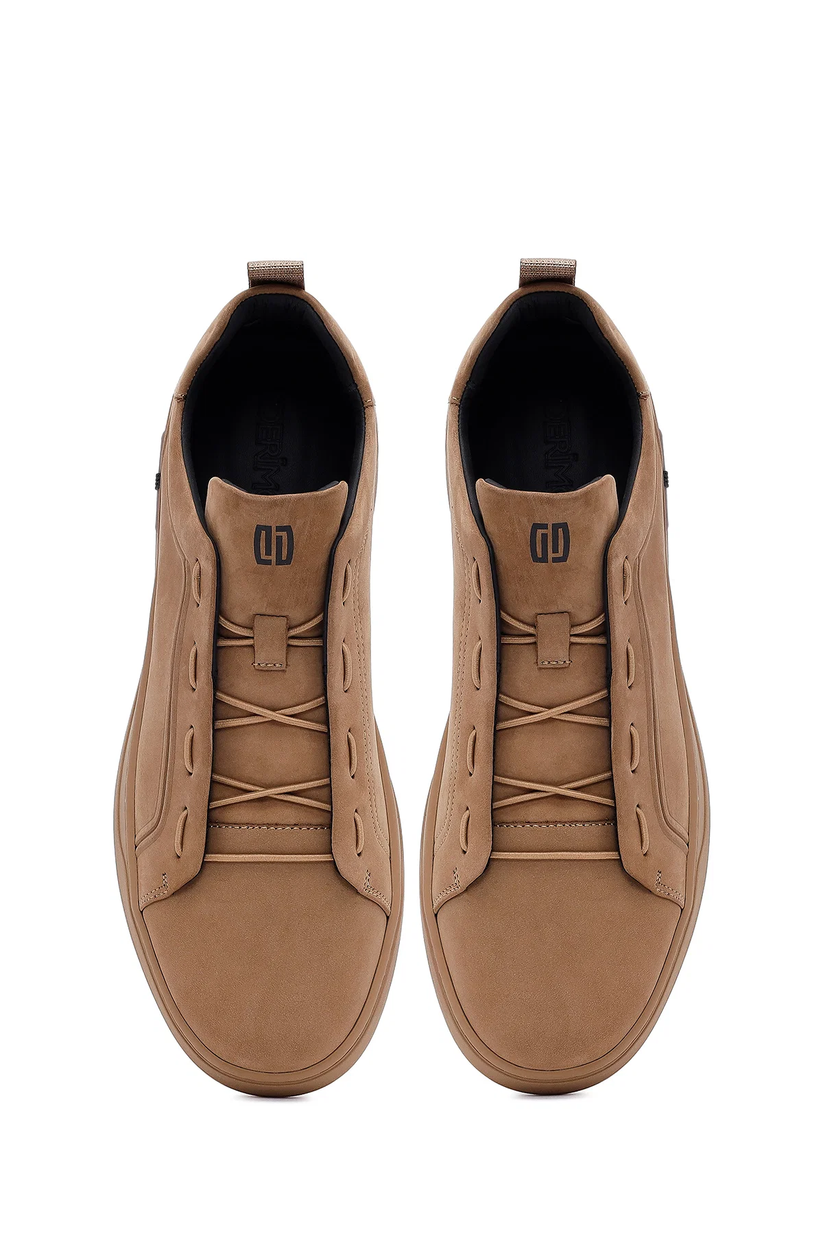 Erkek Vizon Bağcıklı Nubuk Deri Sneaker - Image 7