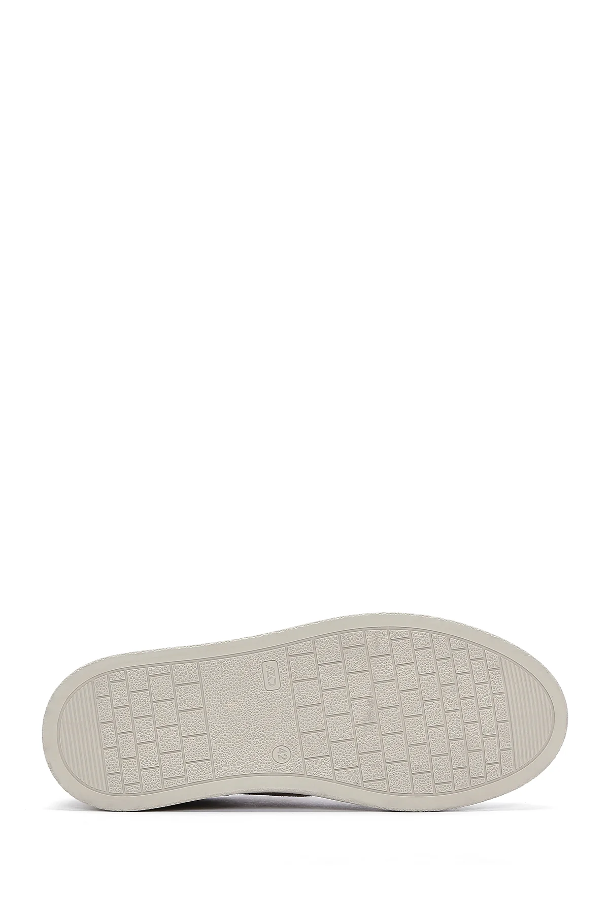 Erkek Vizon Bağcıklı Süet Deri Sneaker - Image 4