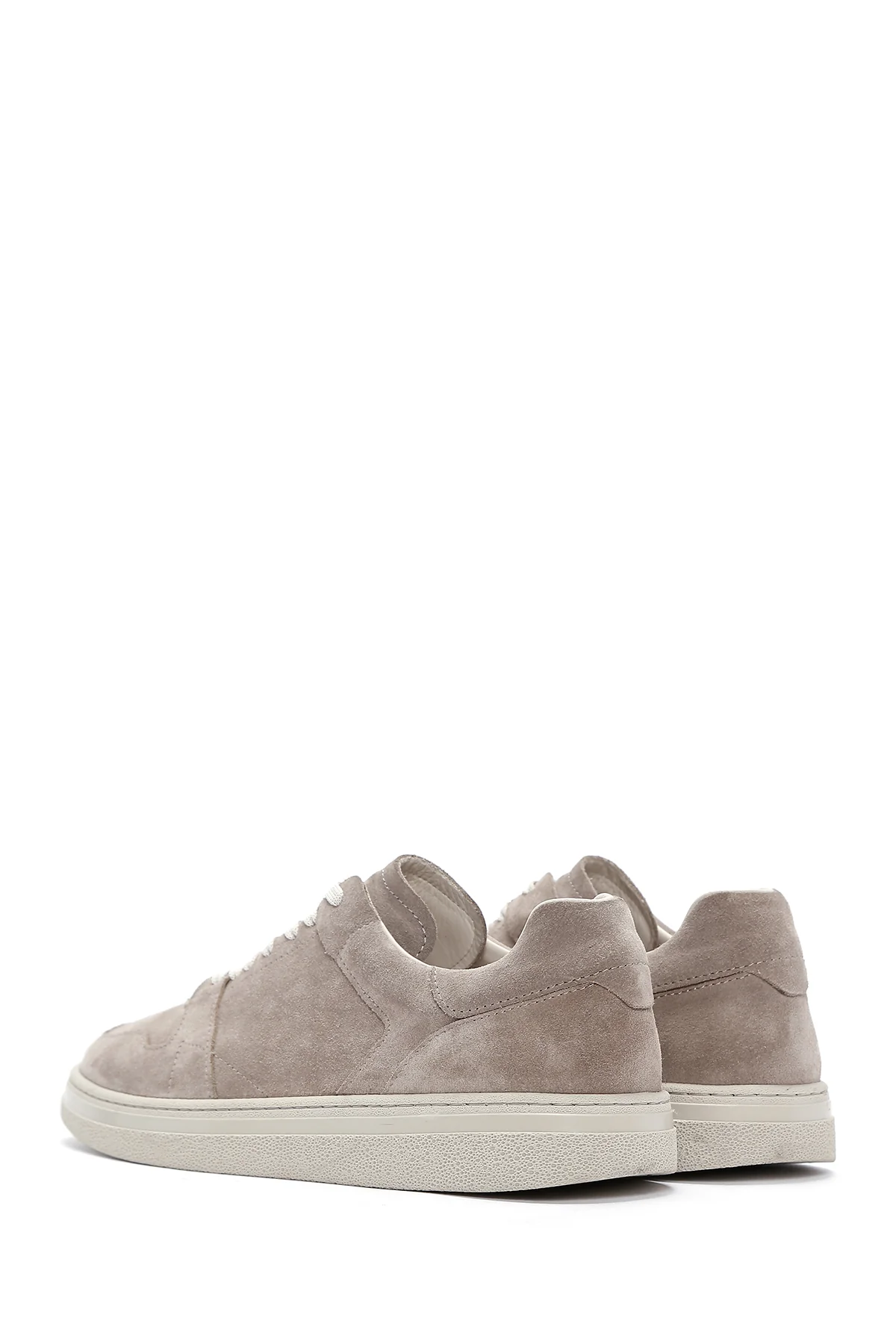 Erkek Vizon Bağcıklı Süet Deri Sneaker - Image 5