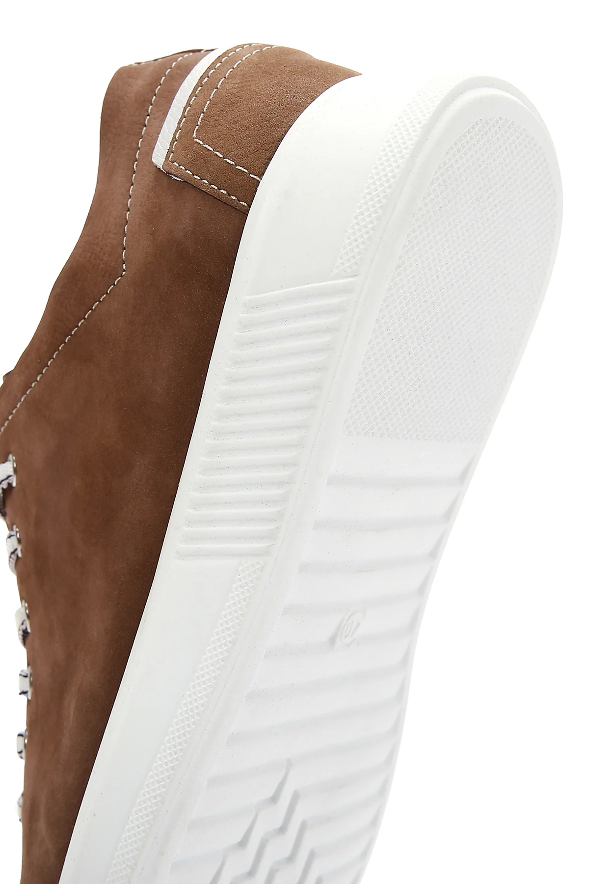 Erkek Vizon Bağcıklı Süet Deri Sneaker - Image 8