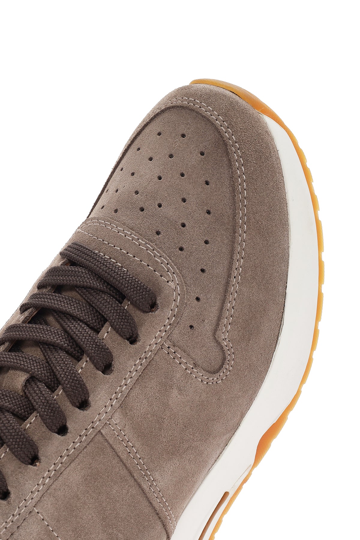 Erkek Vizon Bağcıklı Süet Deri Sneaker - Image 10
