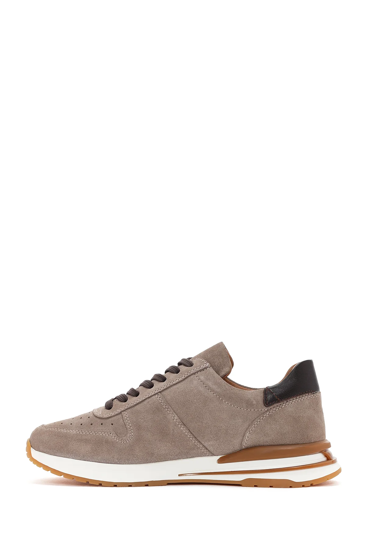 Erkek Vizon Bağcıklı Süet Deri Sneaker - Image 2