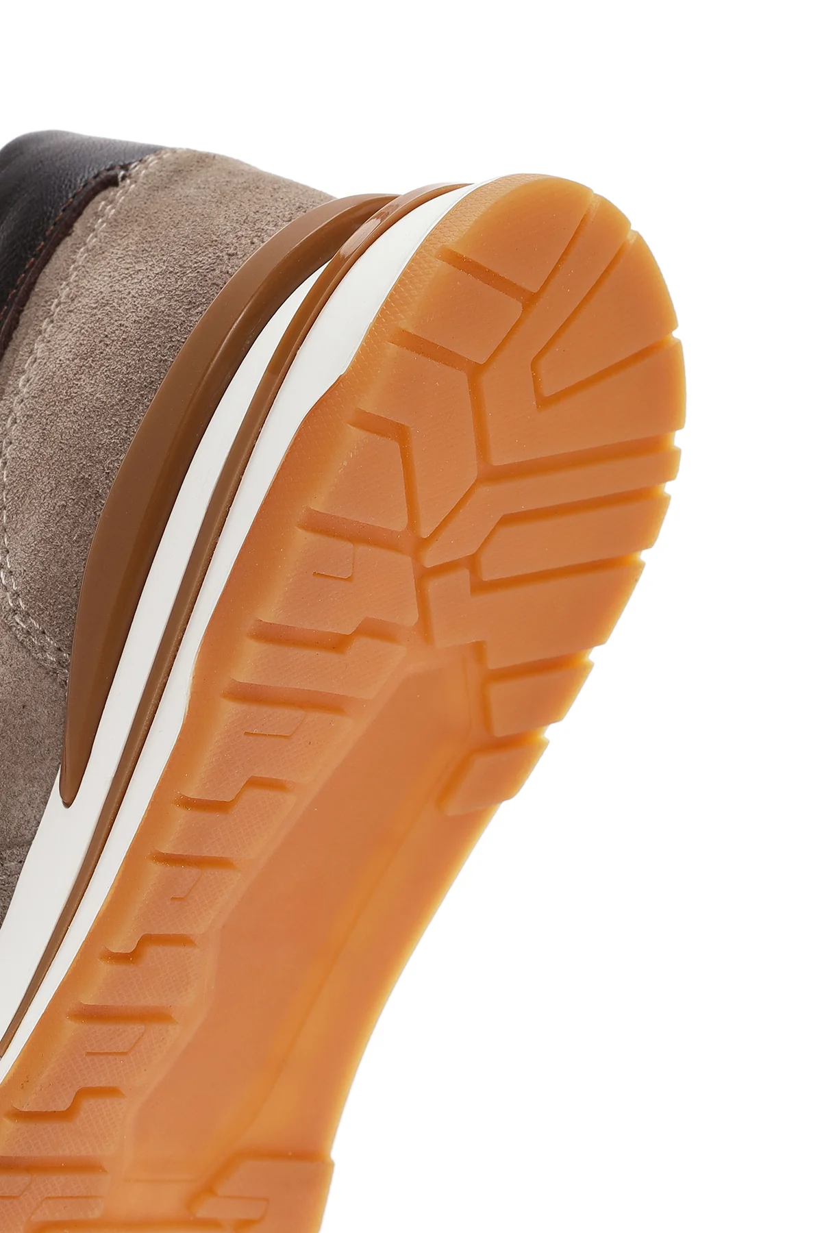 Erkek Vizon Bağcıklı Süet Deri Sneaker - Image 8