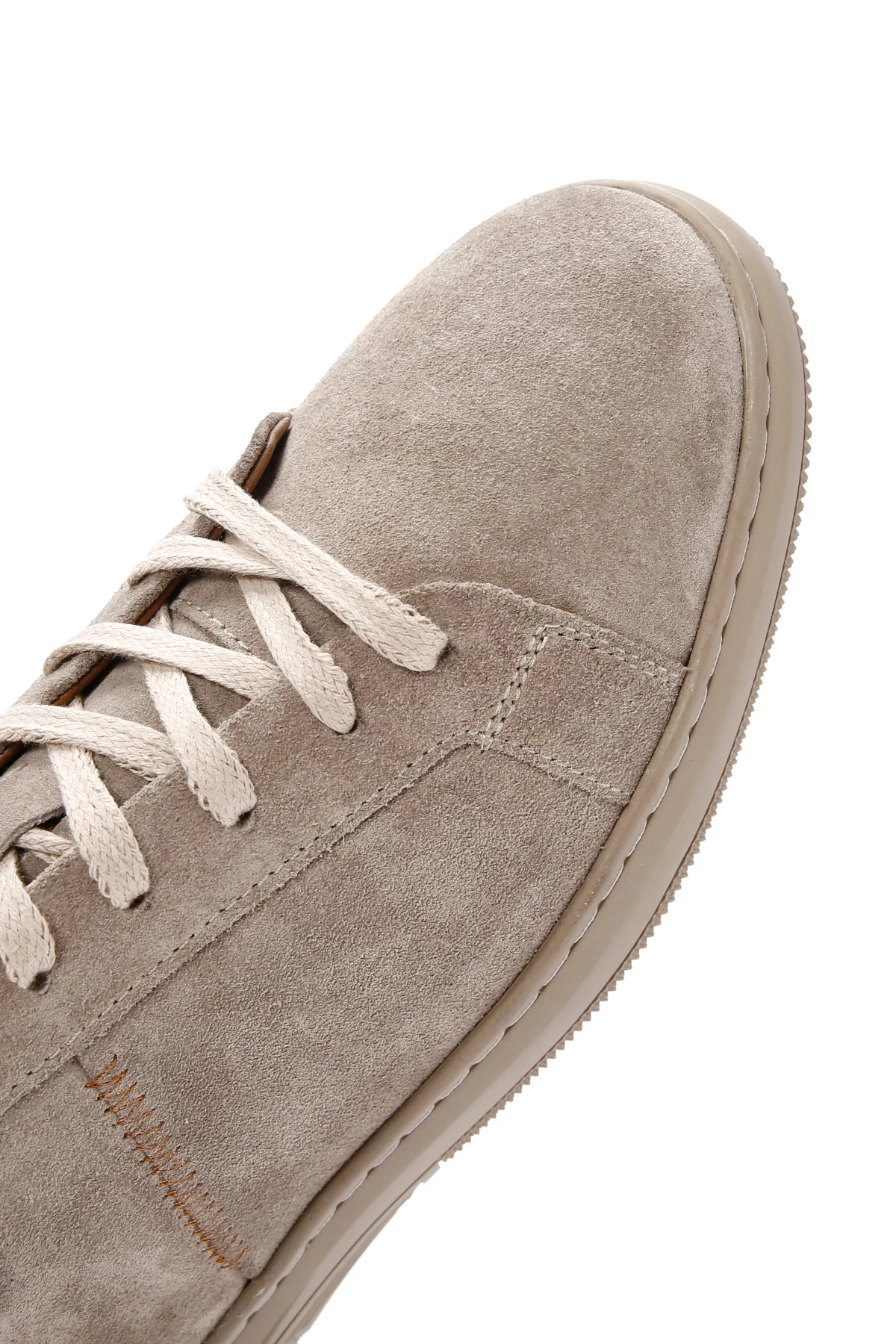 Erkek Vizon Bağcıklı Süet Deri Sneaker - Image 10