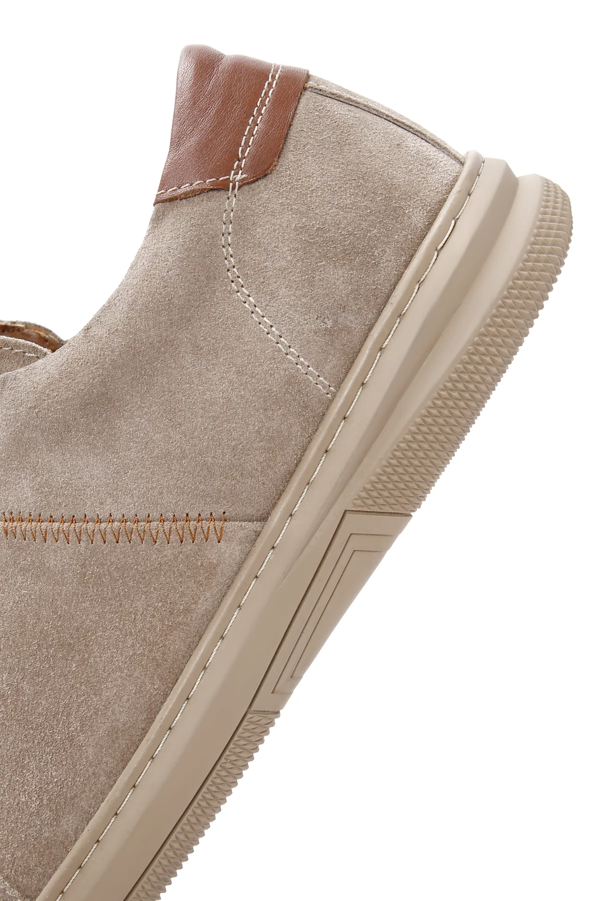 Erkek Vizon Bağcıklı Süet Deri Sneaker - Image 8