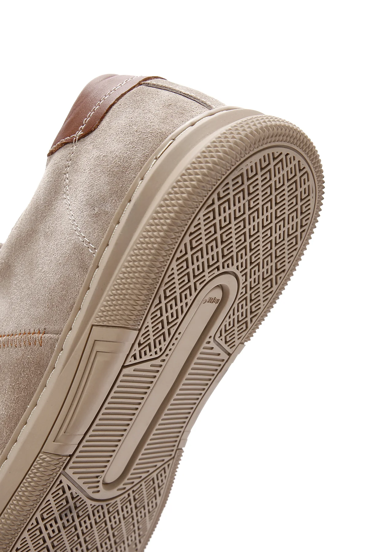 Erkek Vizon Bağcıklı Süet Deri Sneaker - Image 9