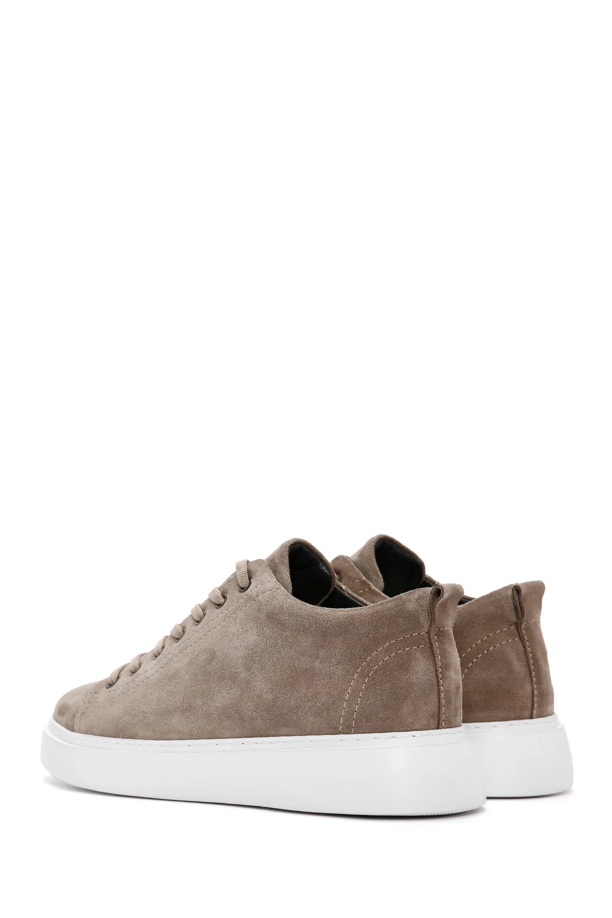 Erkek Vizon Bağcıklı Süet Deri Sneaker - Image 5