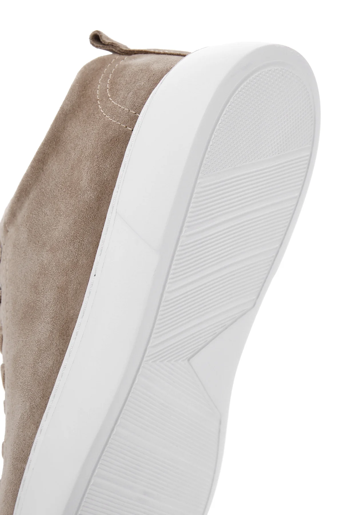 Erkek Vizon Bağcıklı Süet Deri Sneaker - Image 9